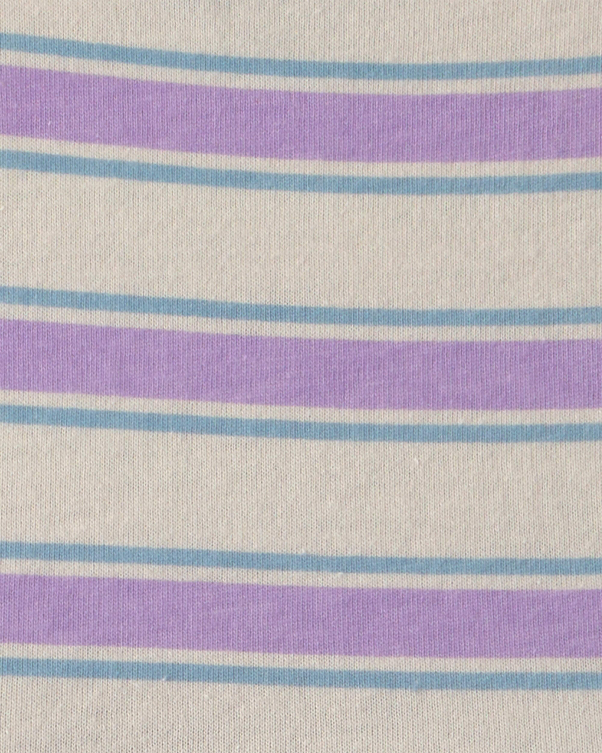 Baby Girl Striped Short-Sleeve Dress - Blue
