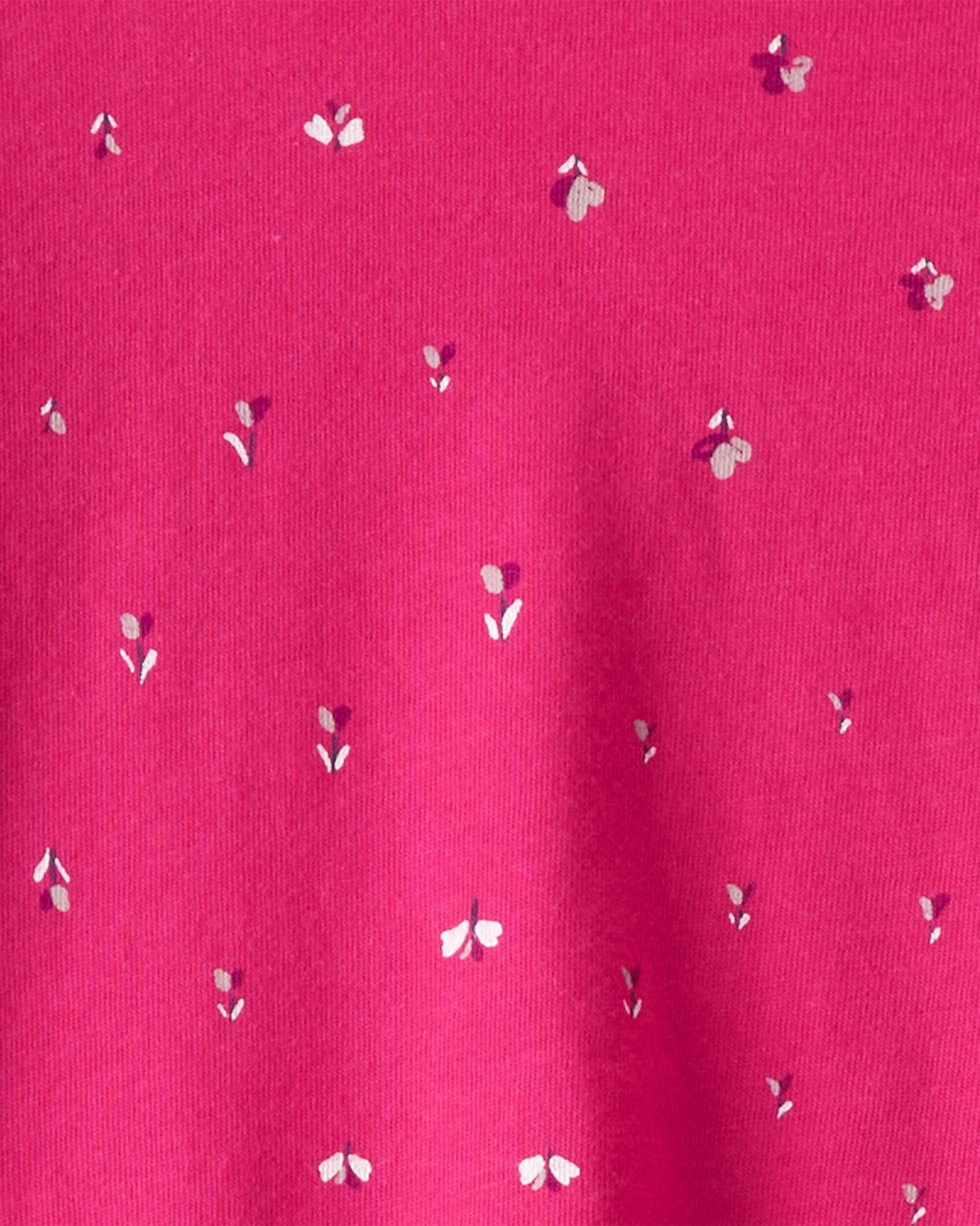 Girls Floral Pocket Tee - Pink