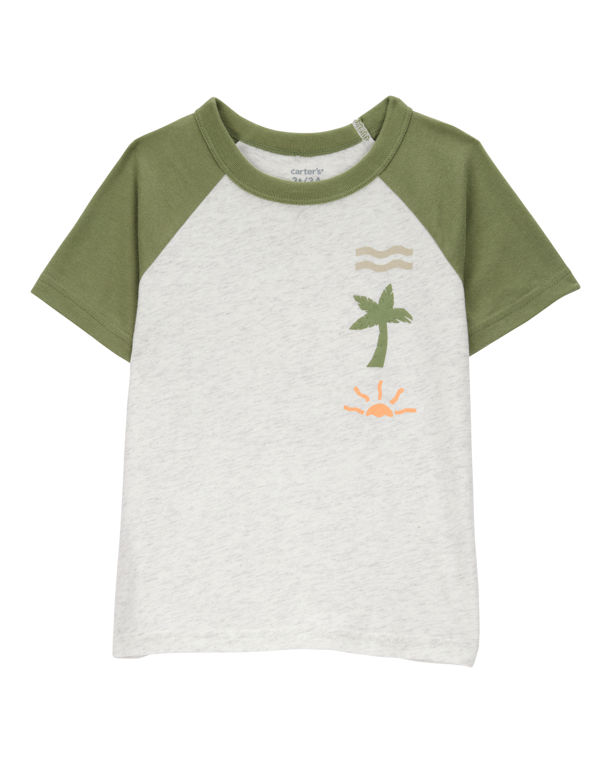 Toddler Tropical Cotton Blend Short-Sleeve Tee - Heather