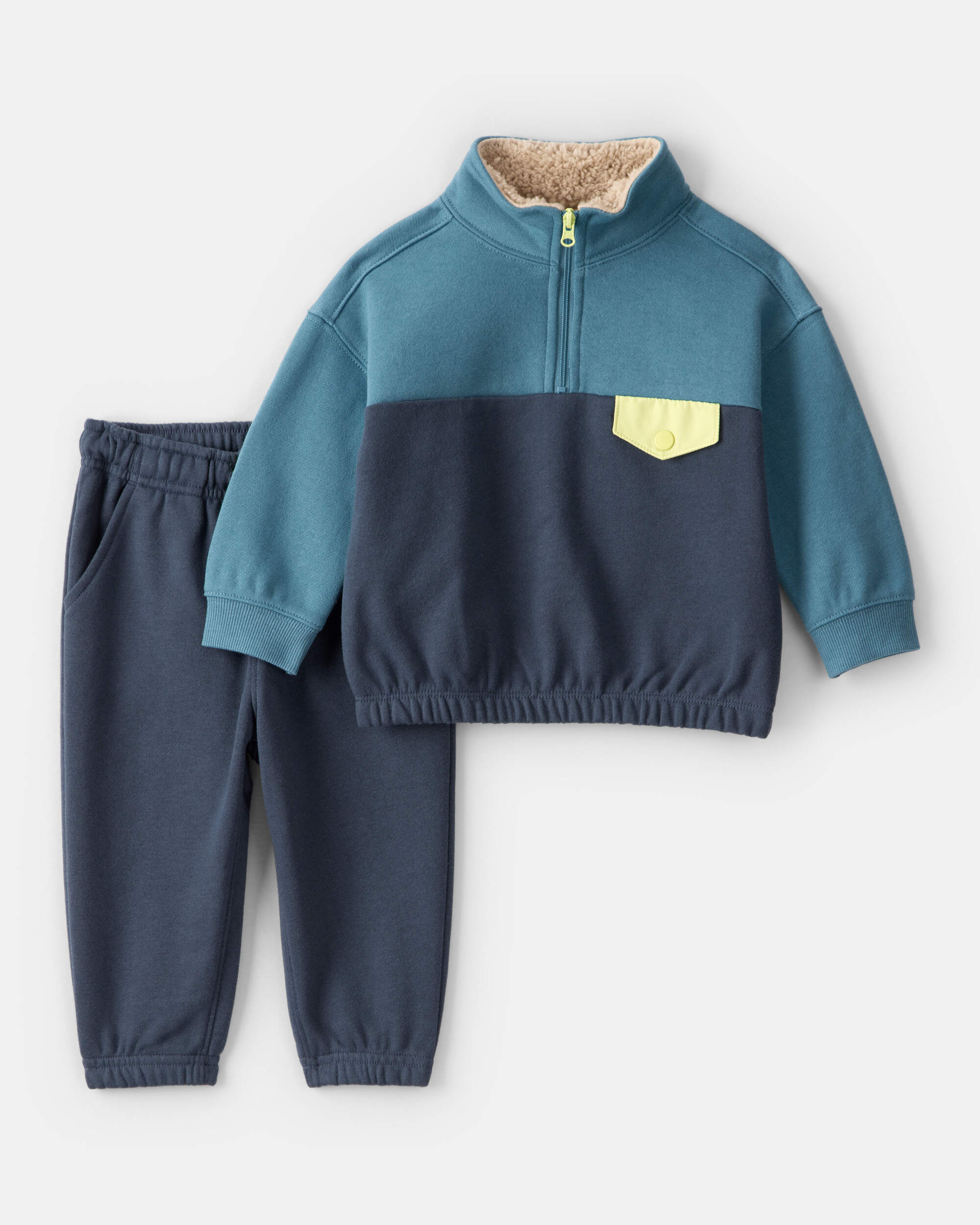 Baby Boy 2-Piece Colorblock Pullover and Joggers Set
