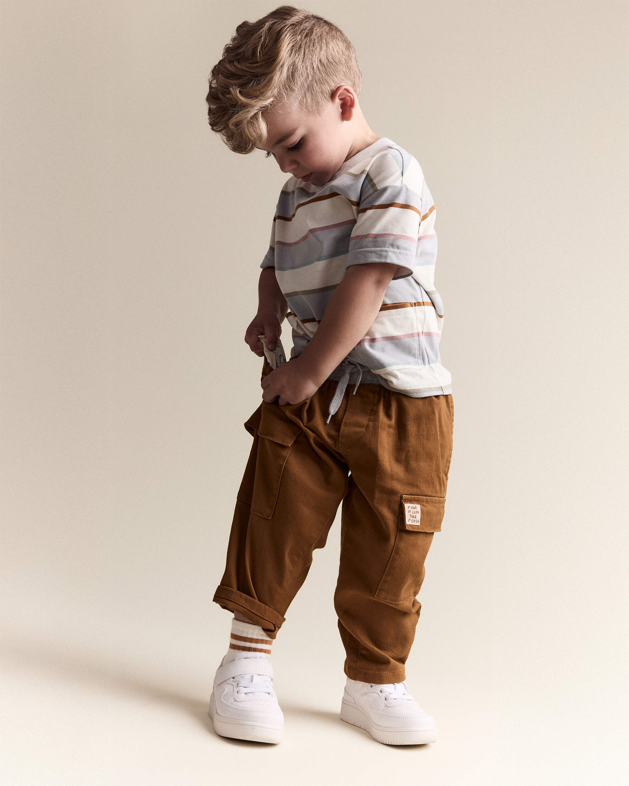Toddler Boy Cargo Pant - Cinnamon