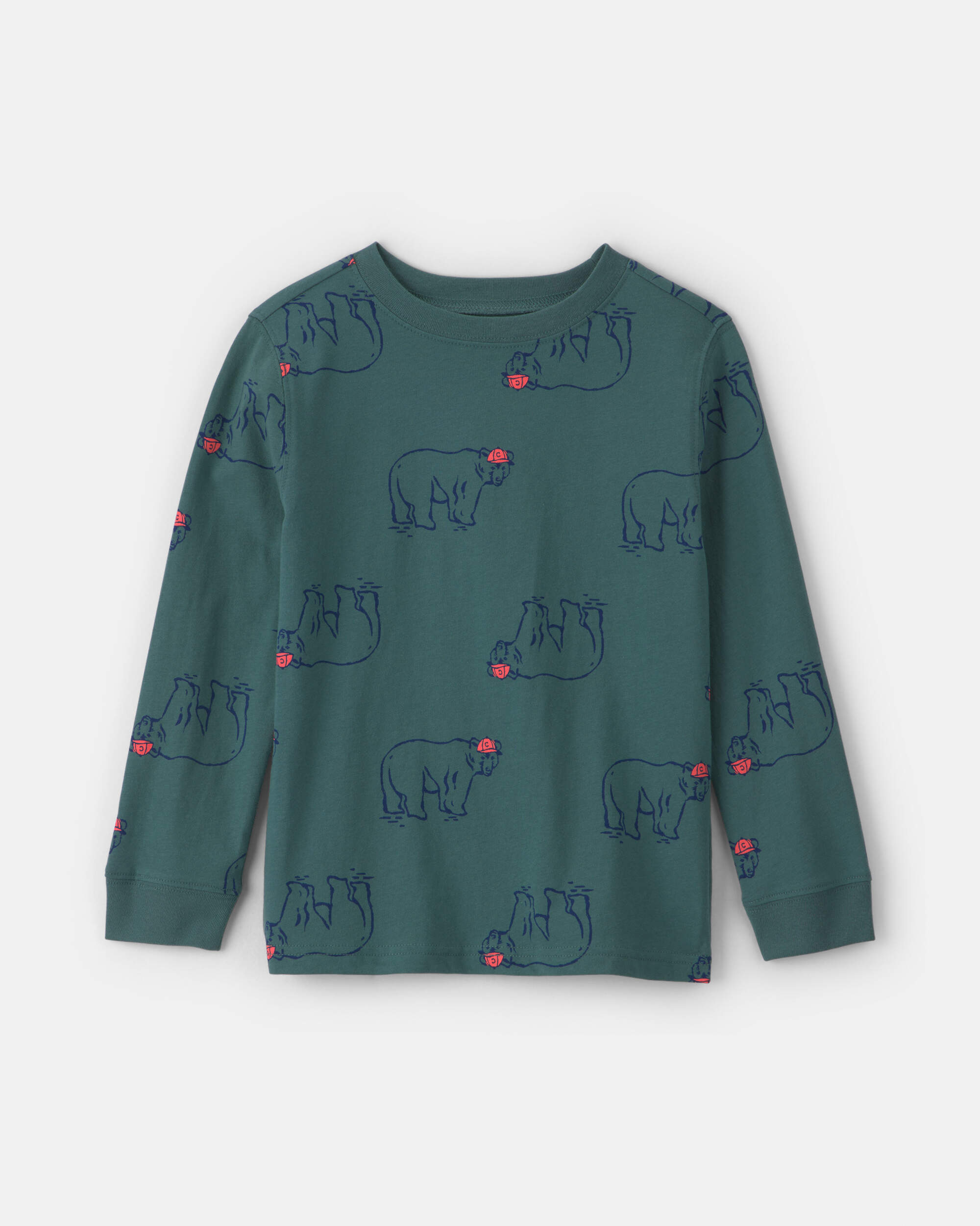Boys Bear Long-Sleeve T-Shirt - Green