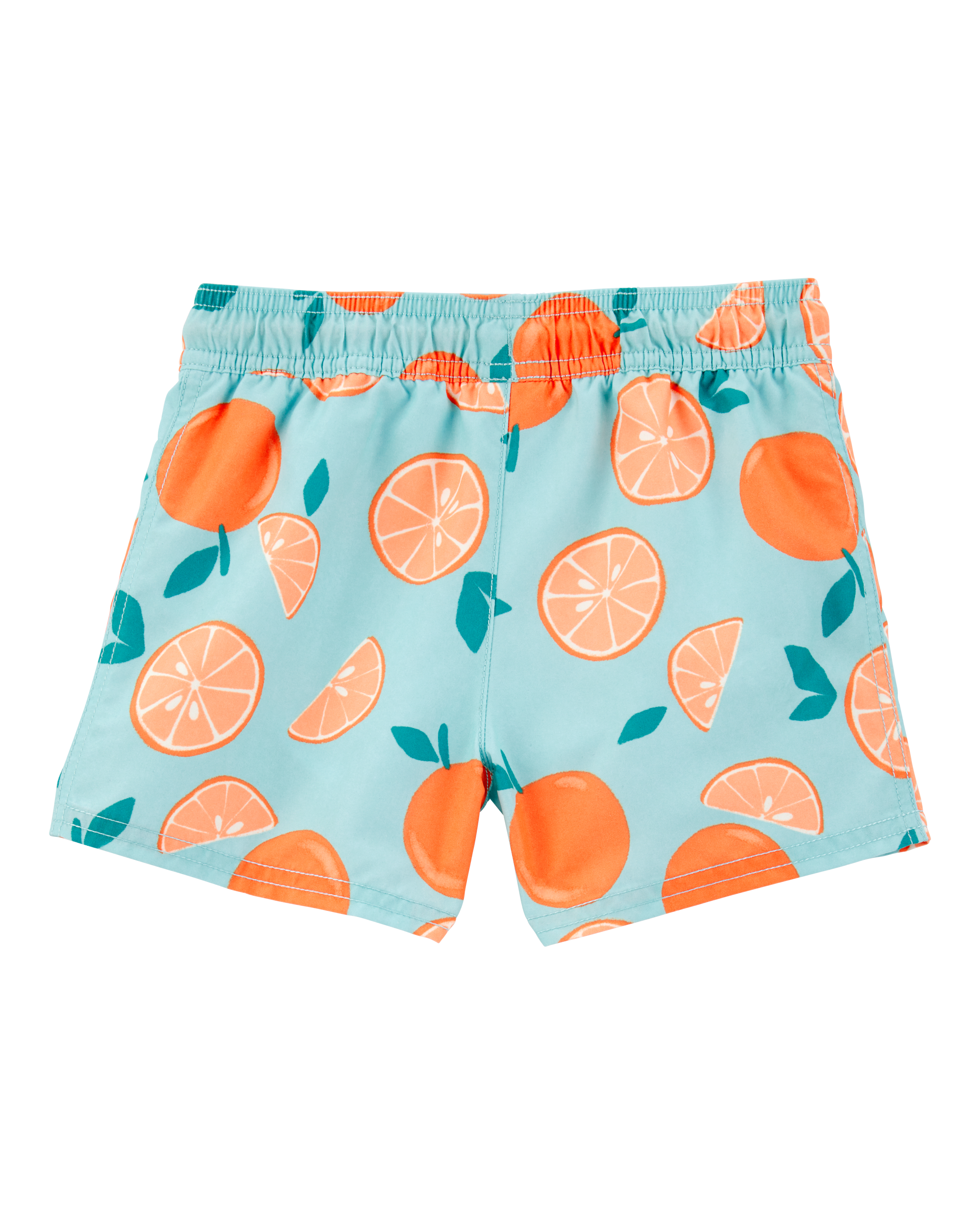 Toddler Boy Orange Fruit Swim Trunks - Blue