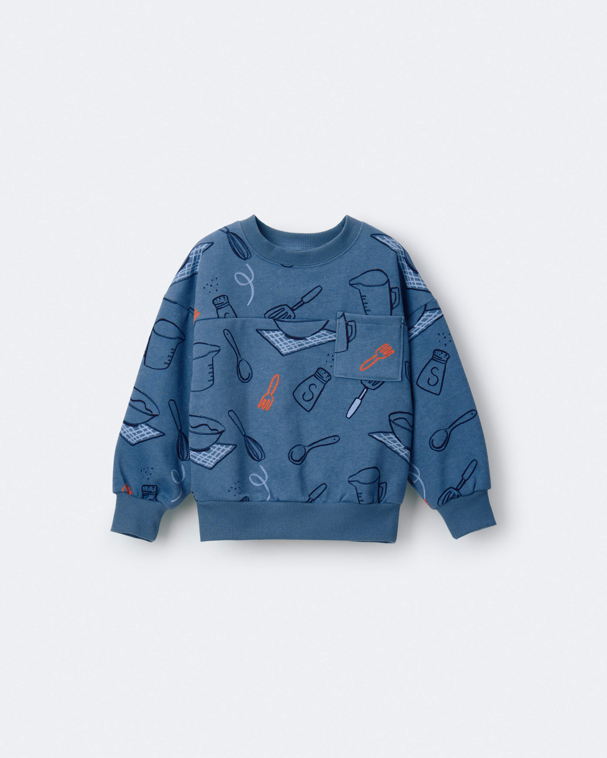 Toddler Baking Wide-Arm Pocket Sweatshirt - Teal