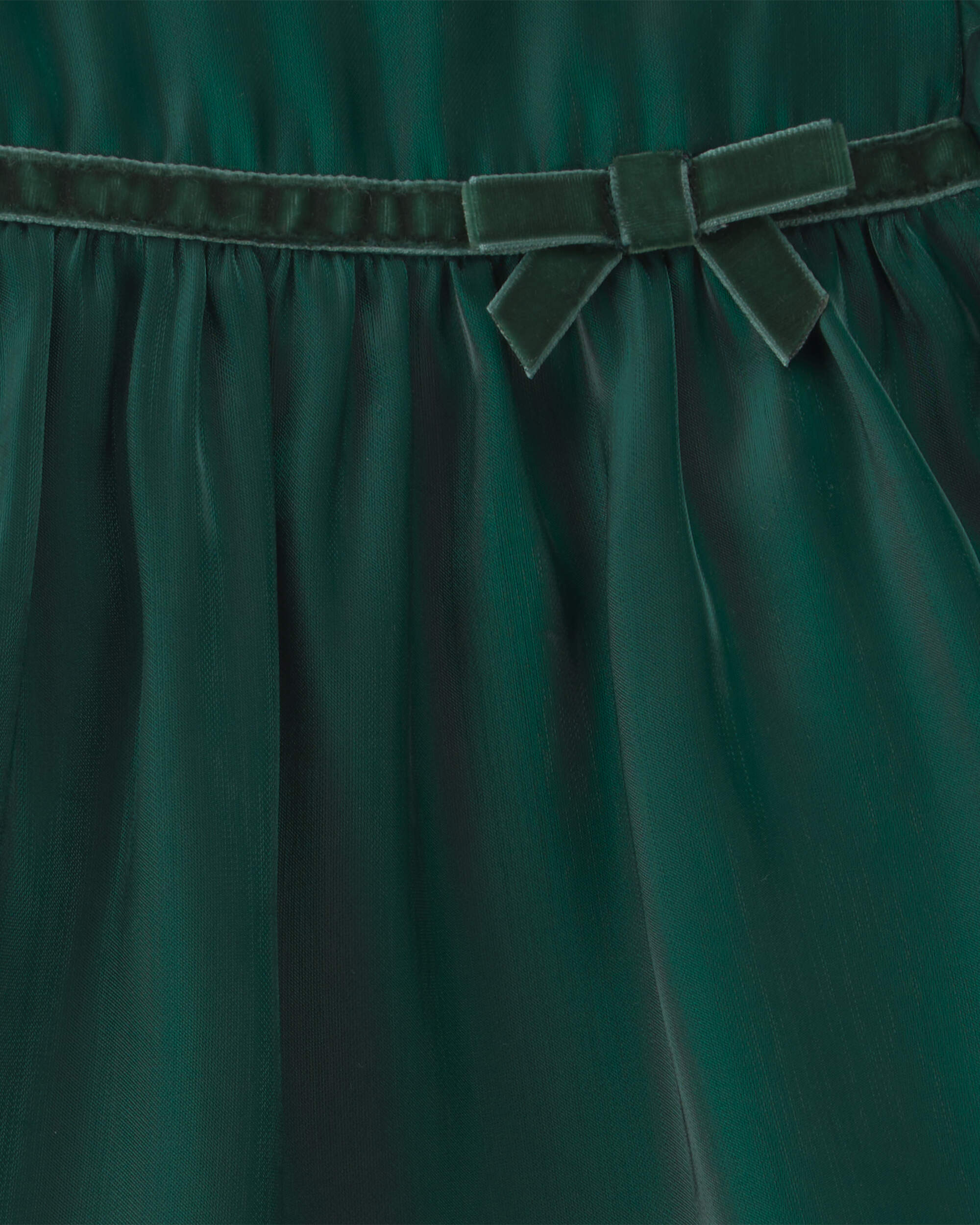 Baby Girl Poplin Short-Sleeve Dress - Green