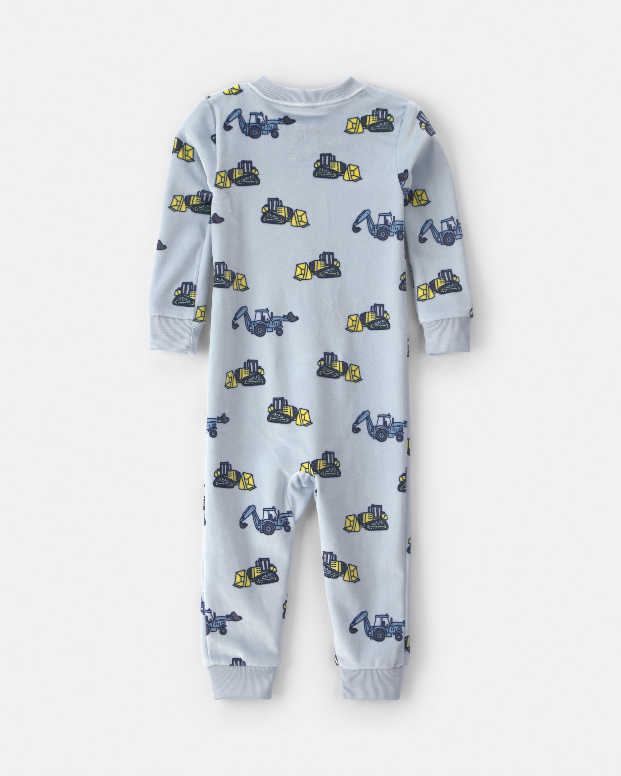 Baby Boy Construction 2-Way Zip Dreamplush 1-Piece Pyjama - Blue