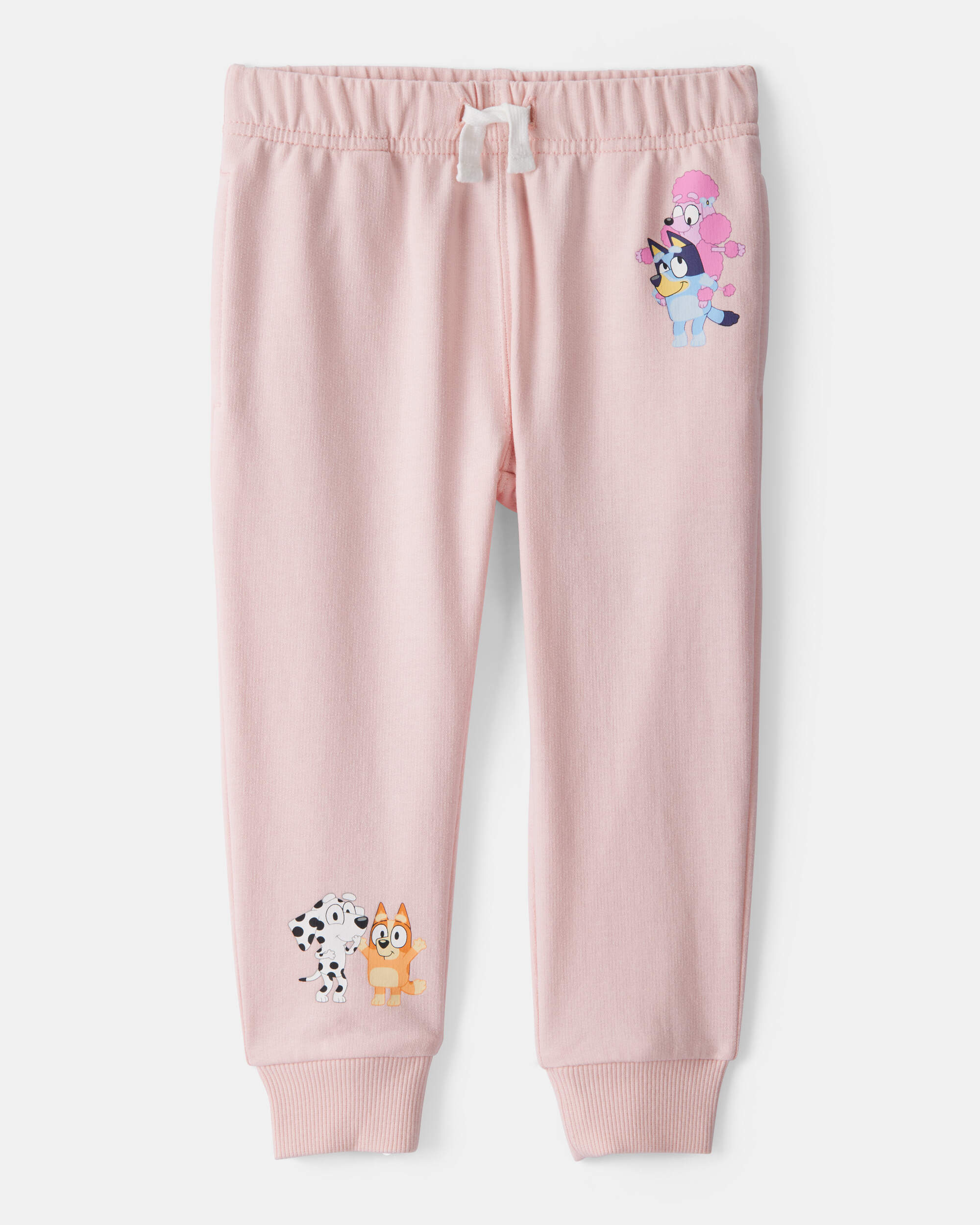 Baby Girl Bluey French Terry Drawstring Joggers - Pink