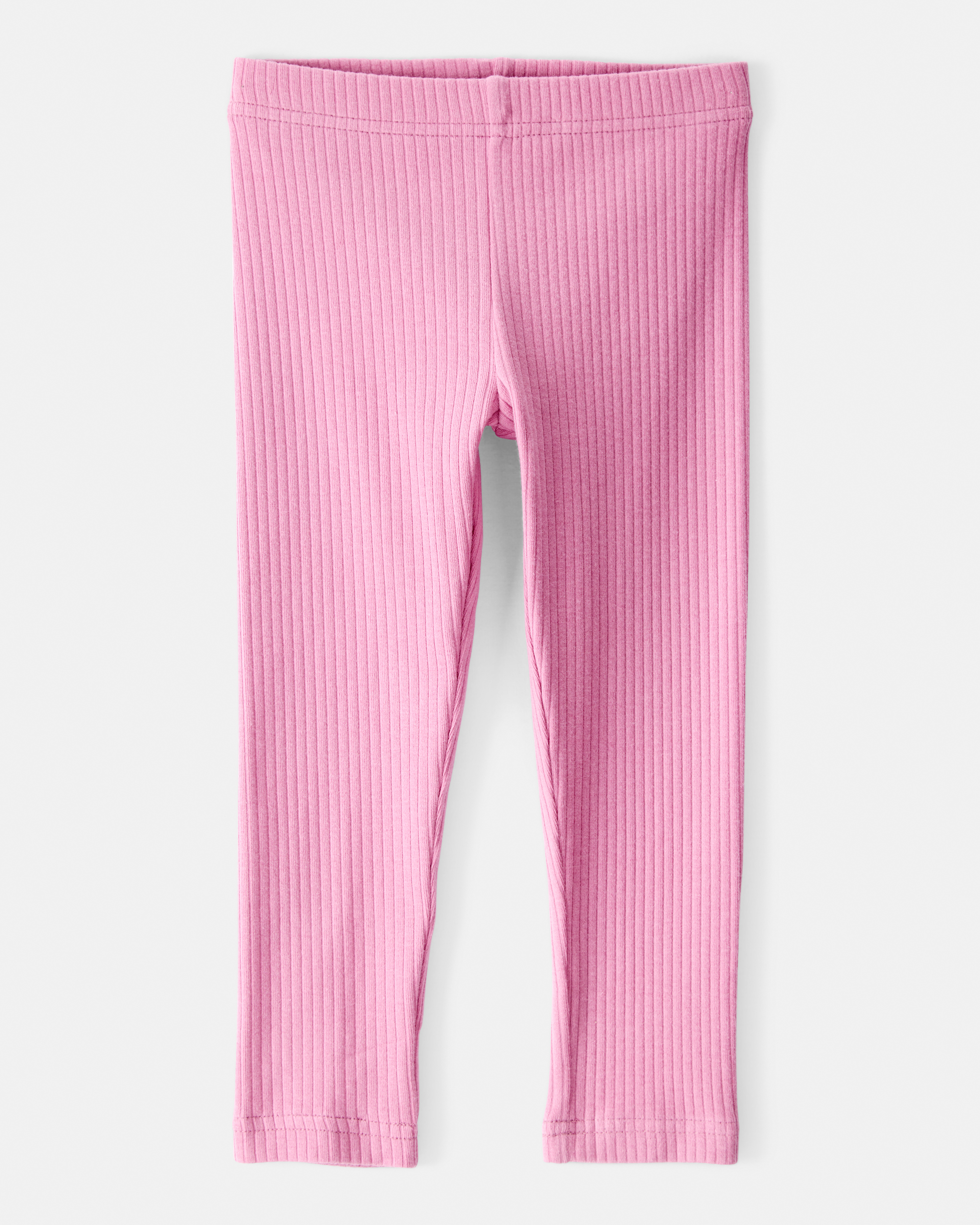 Toddler Girl Cotton Rib Pull-On Stretch Leggings - Purple