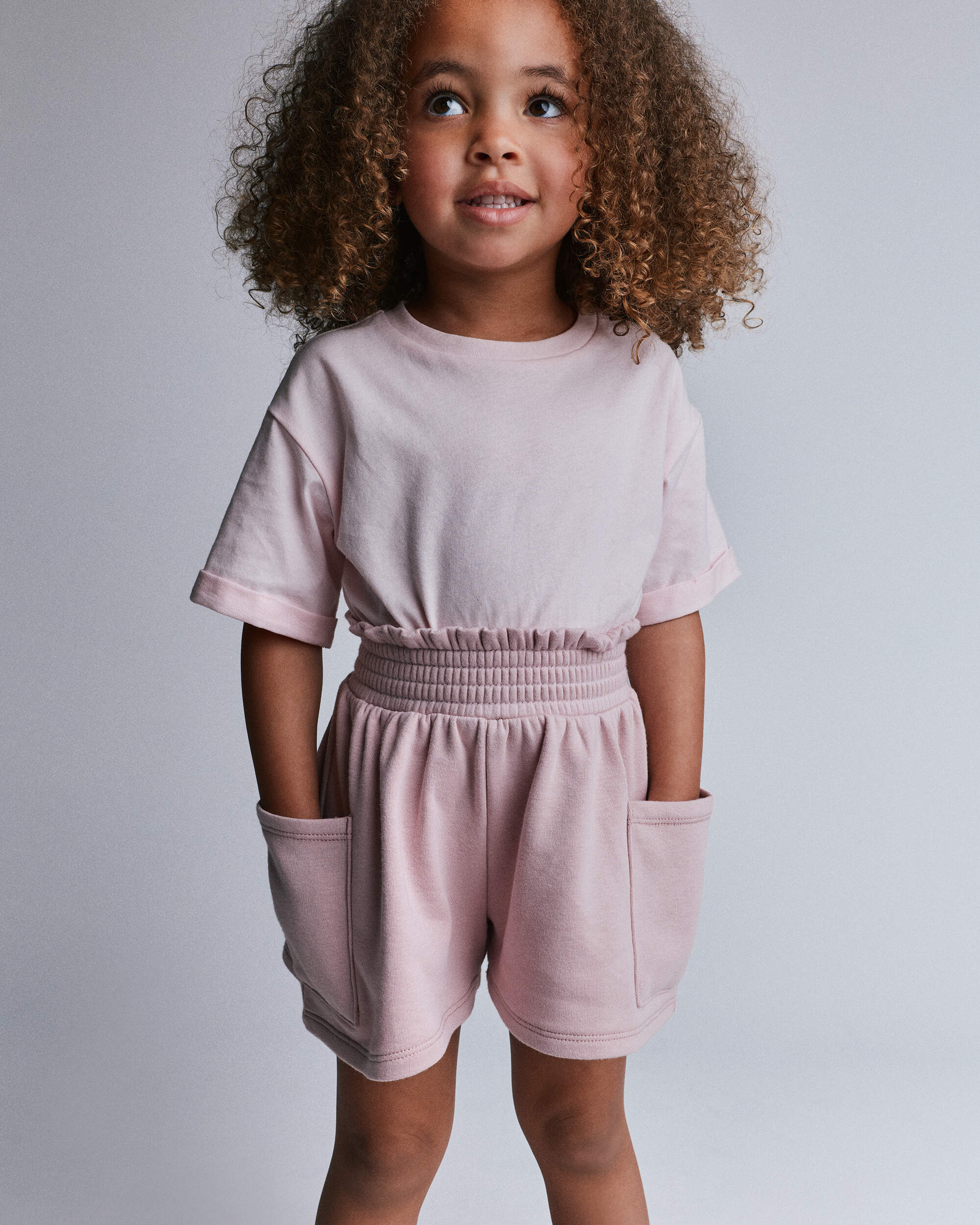 Toddler Girl Swing Short with Pockets - Rose
