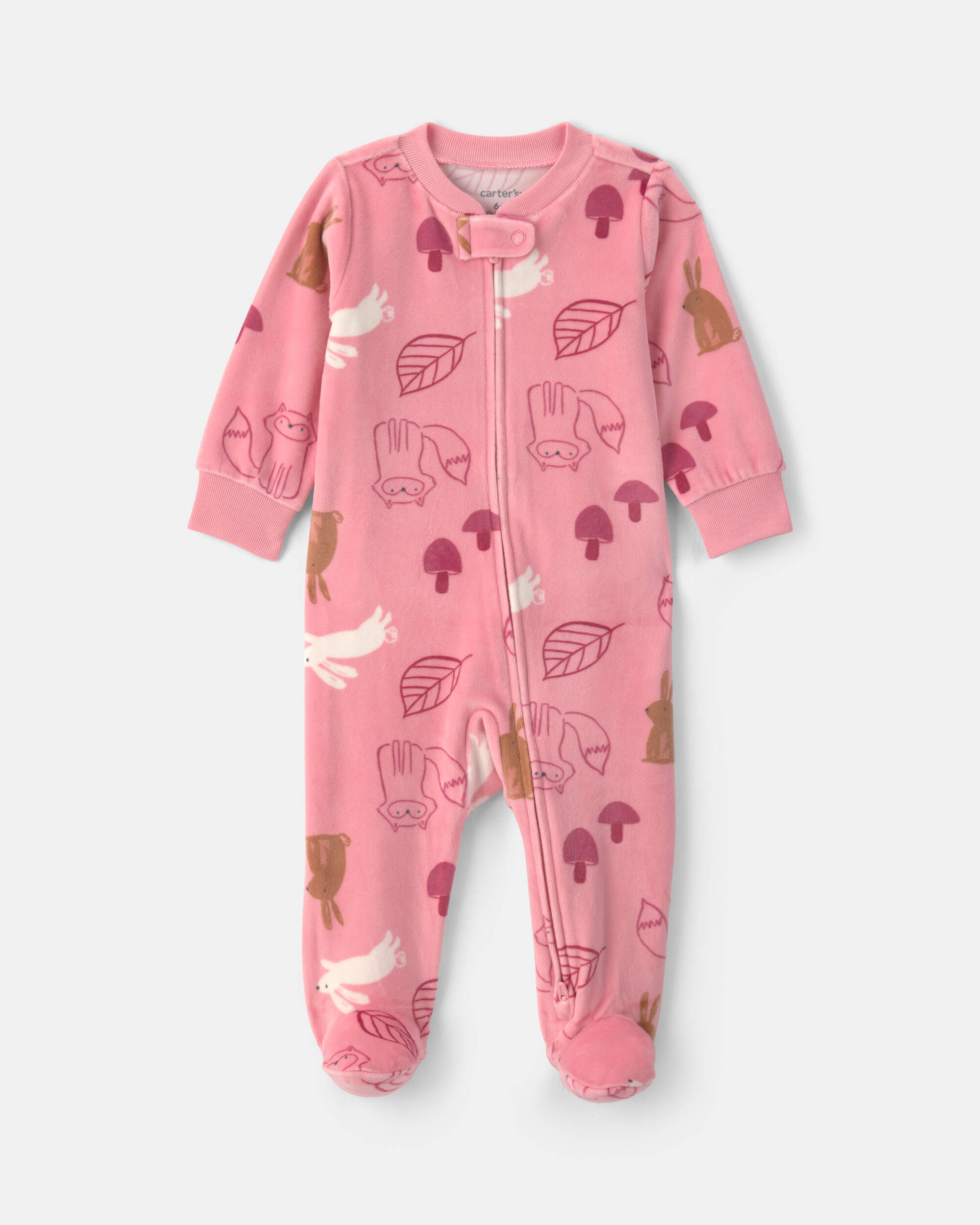 Baby Girl Autumn 2-Zip DreamPlush Sleeper - Pink