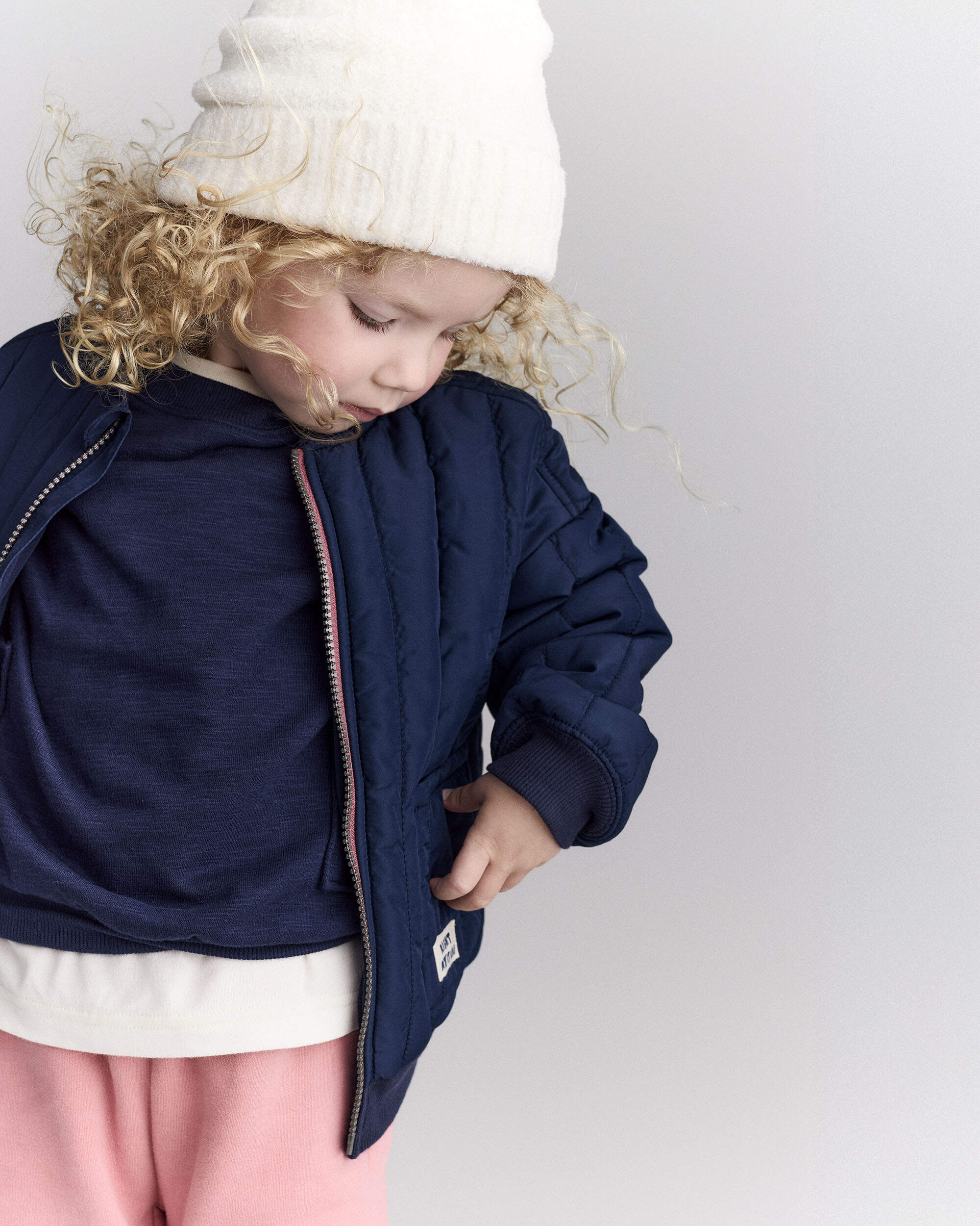 Toddler Quilted Bomber Jacket - Navy
