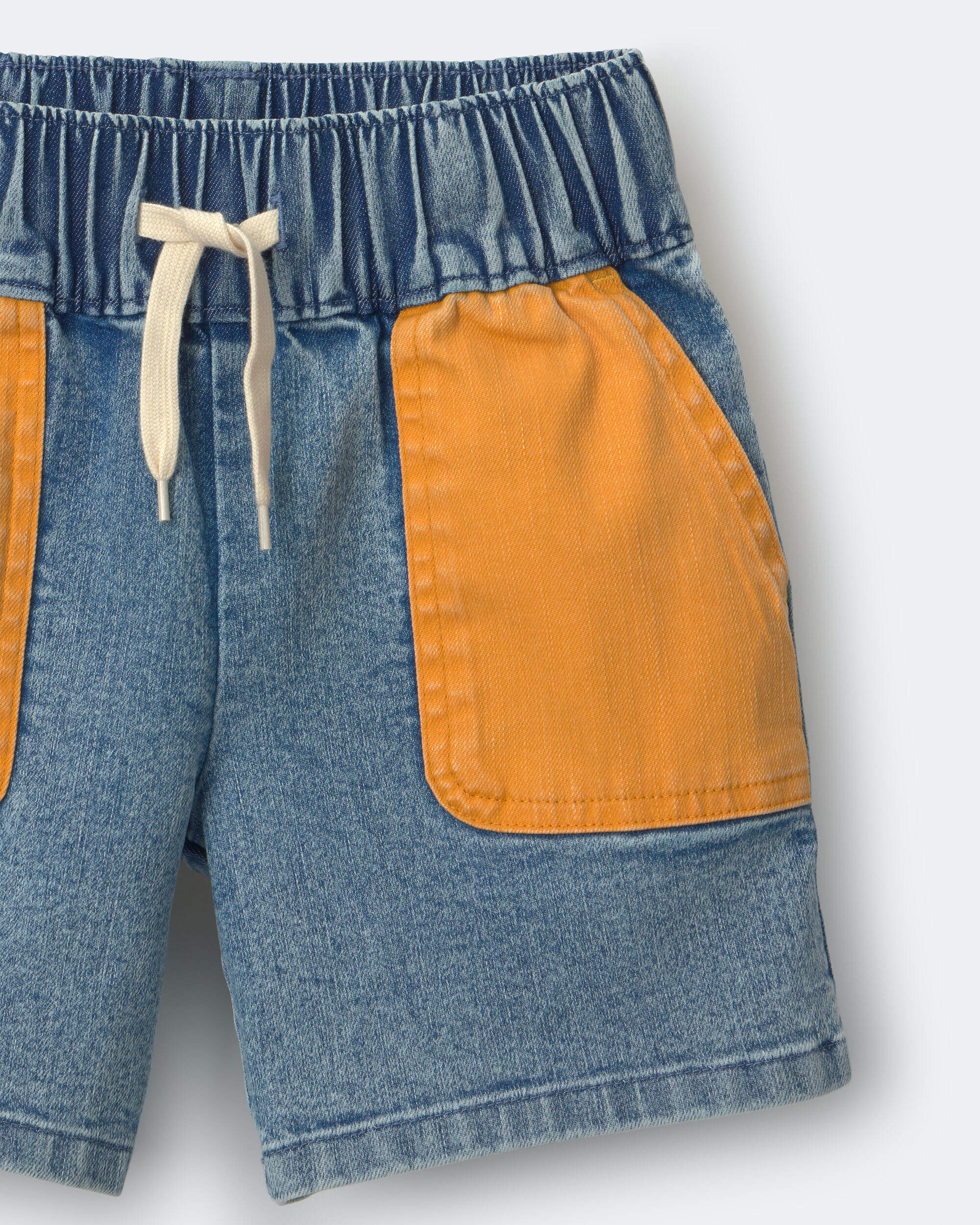 Toddler Colourblock Long-Line Short Denim