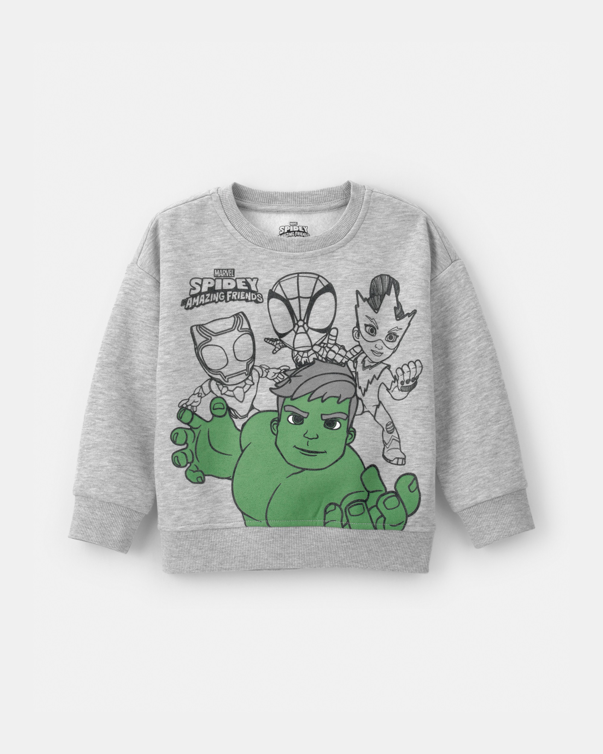 Toddler Boy ©Marvel The Incredible Hulk French Terry Pullover Sweatshirt - Grey