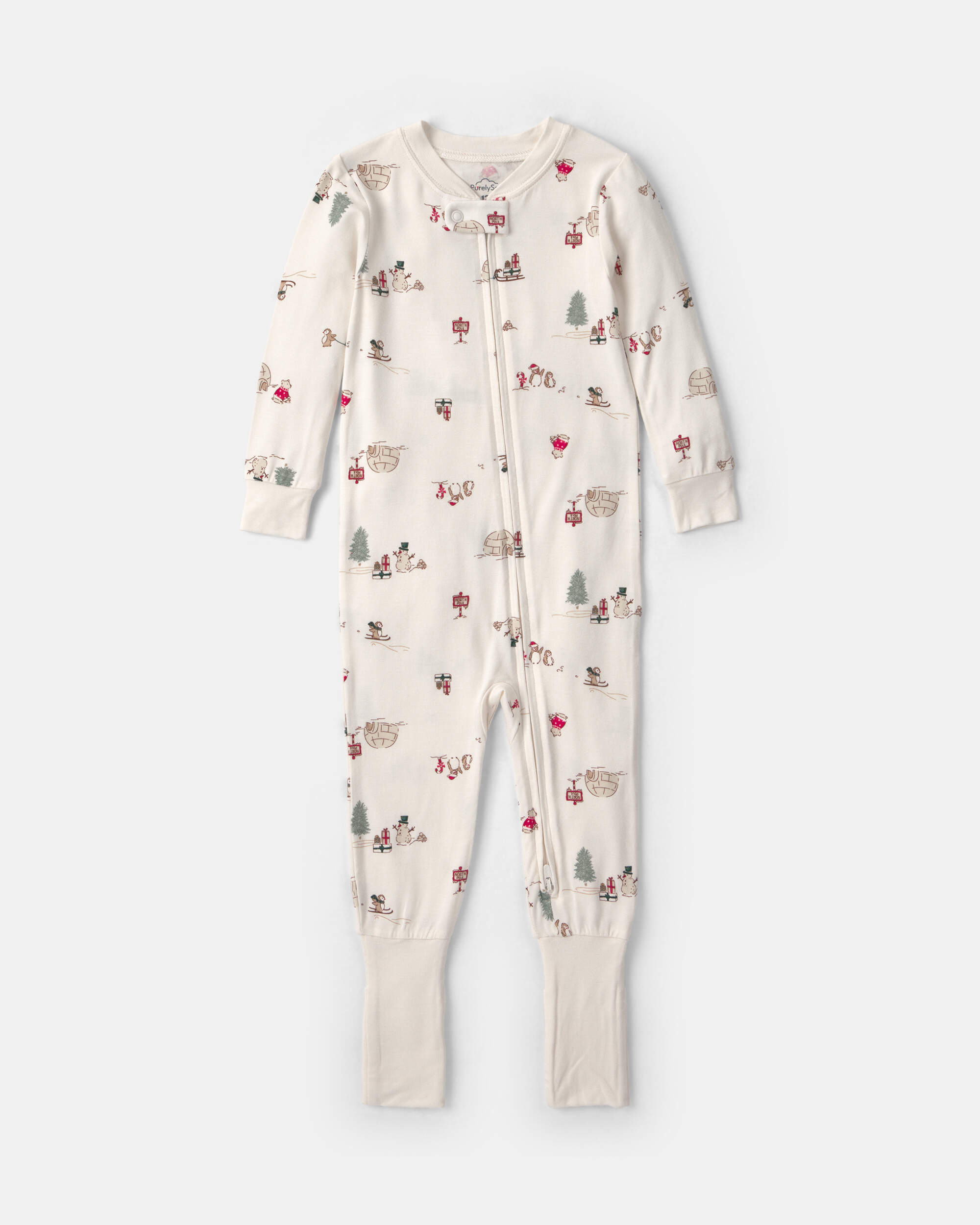 Baby 1-Piece North Pole Christmas PurelySoft™ Snug Fit Pyjama - Cream