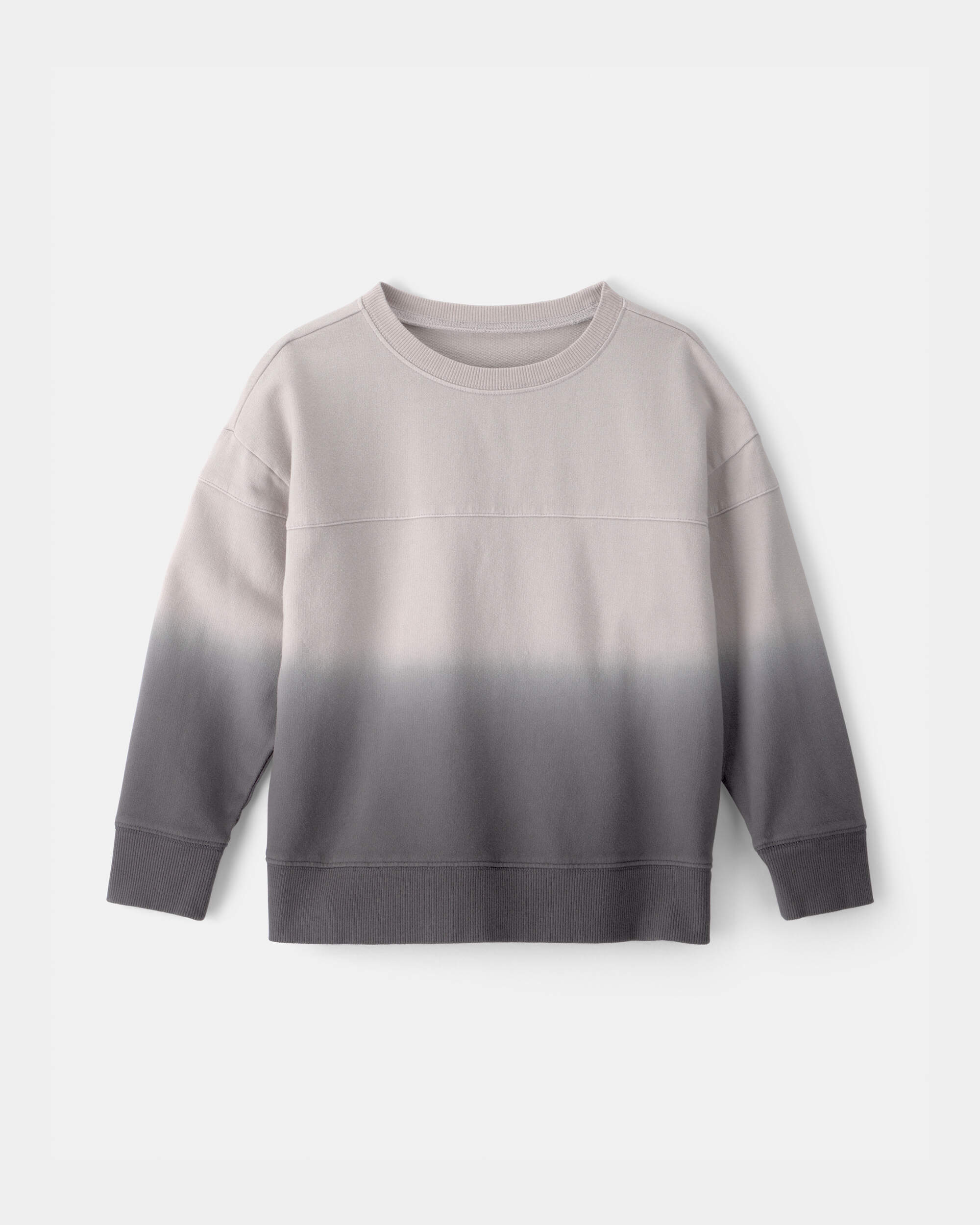 Boys Ombre French Terry Pullover Sweatshirt - Grey