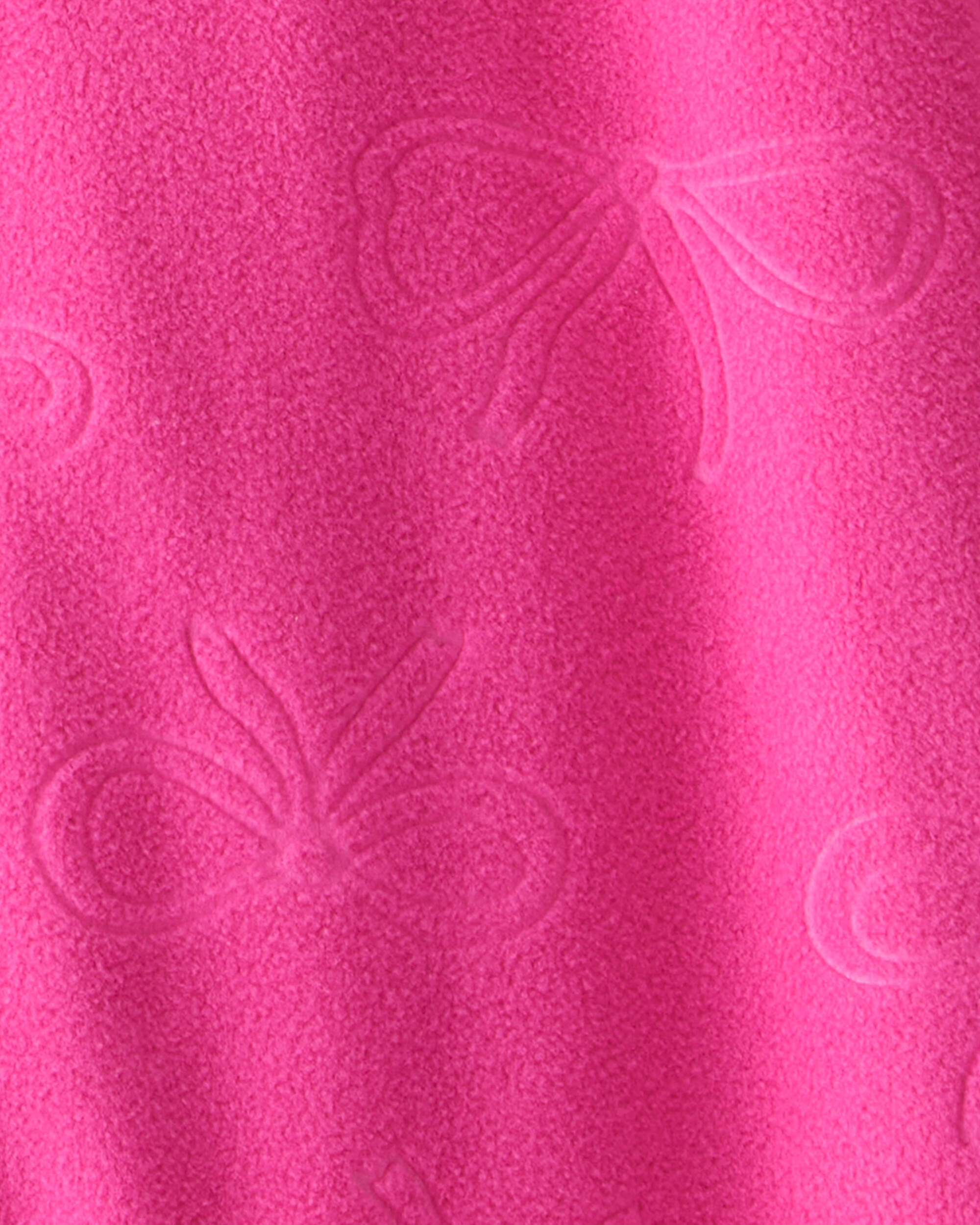 Baby Girl Bow Loose Fit Long-Sleeve 2-Way Zip 1-Piece pyjamas - Pink