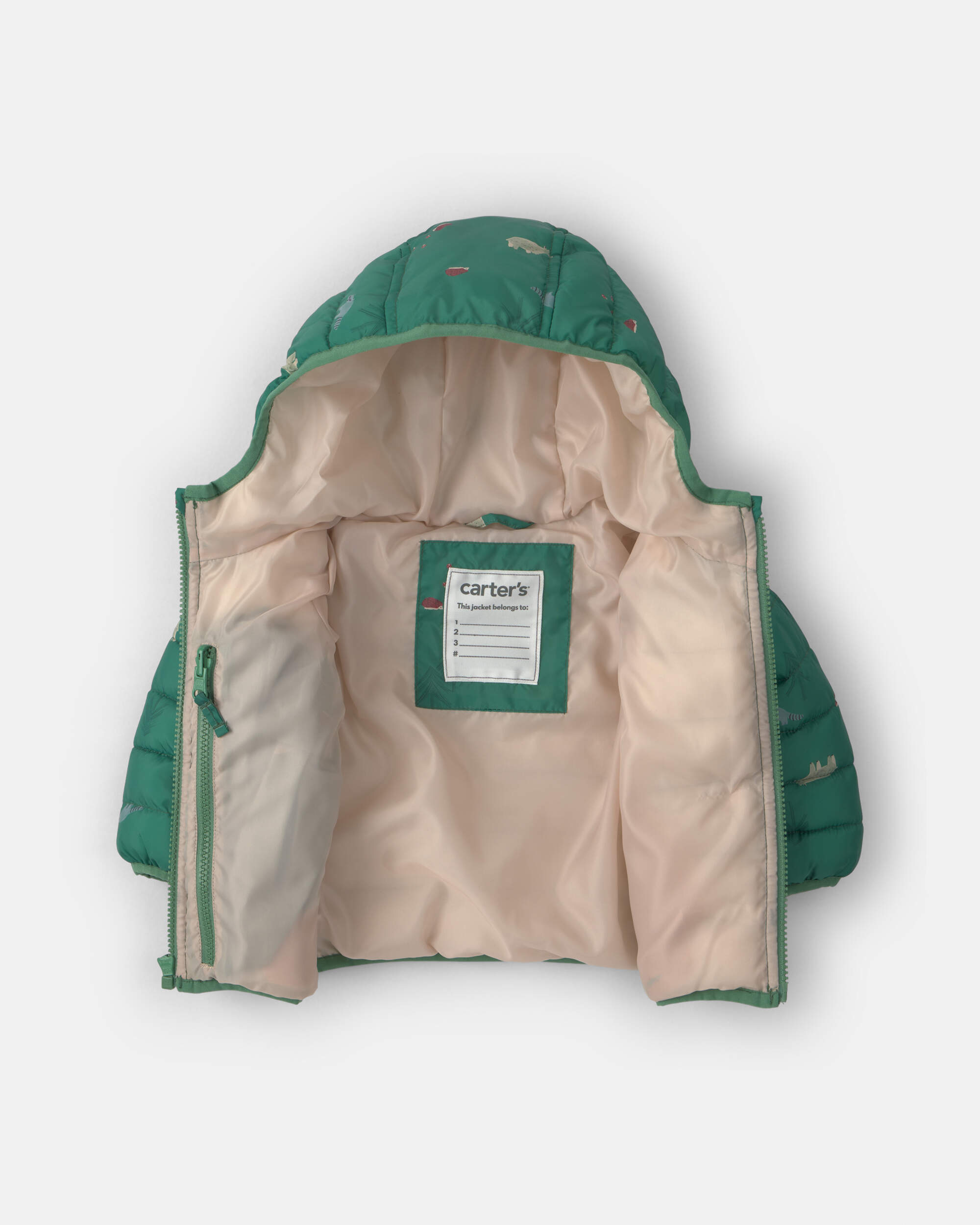 Baby Boy Midweight Packable Puffer- Green