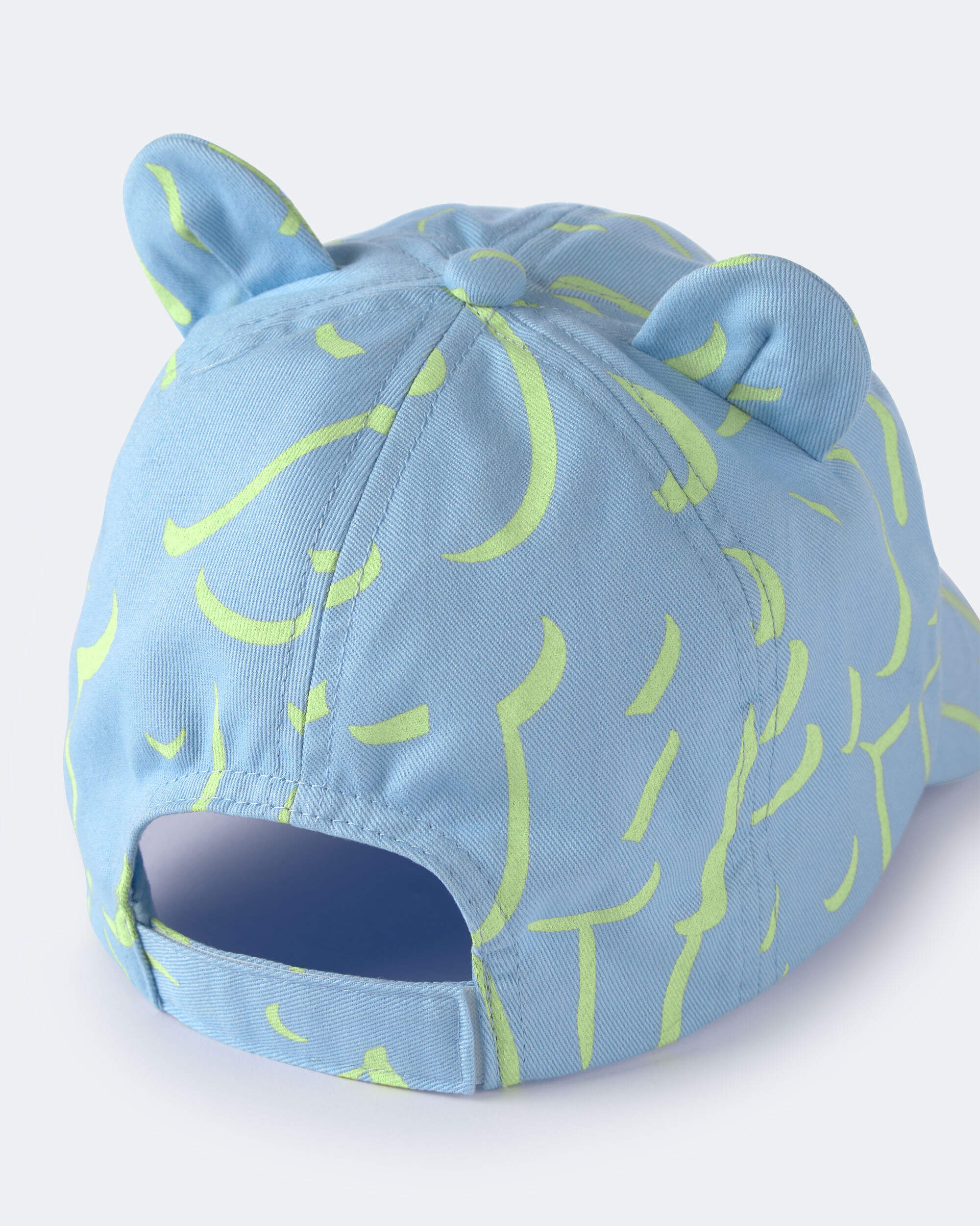 Toddler Baseball Hat with Ears Abstract Print - Blue