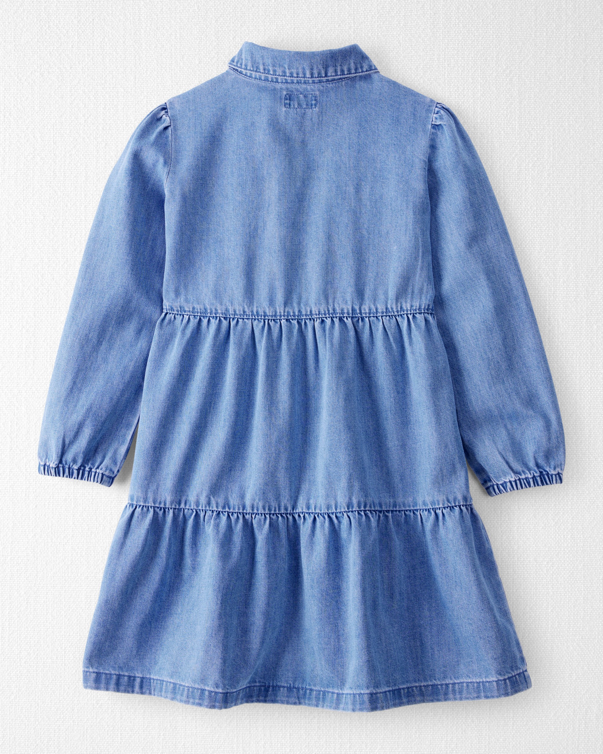 Girls Organic Cotton Chambray Dress