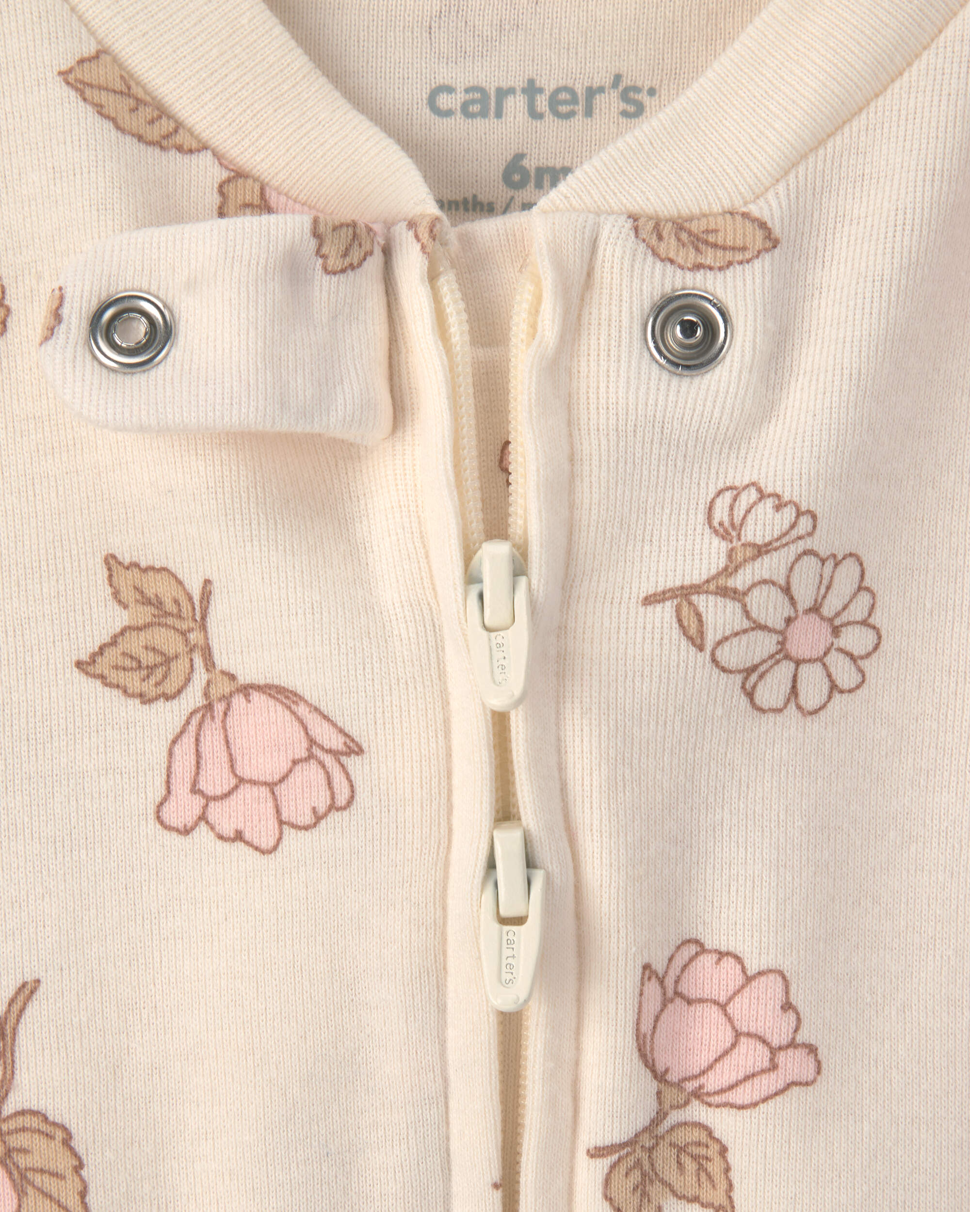 Baby Girl 2-Pack Flower Striped Snug Fit Sleepers - Pink