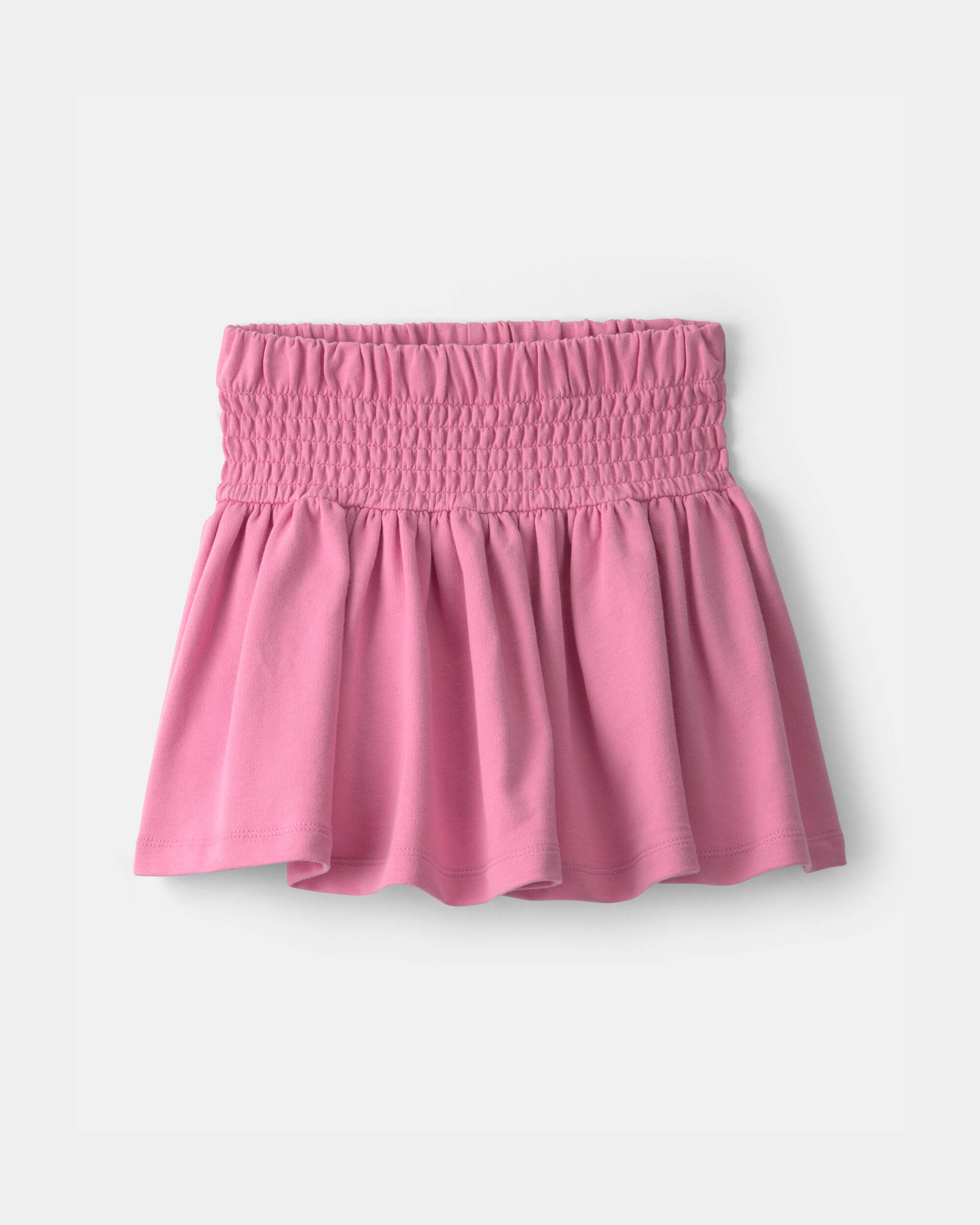 Girls French Terry Smocked Skort - Pink