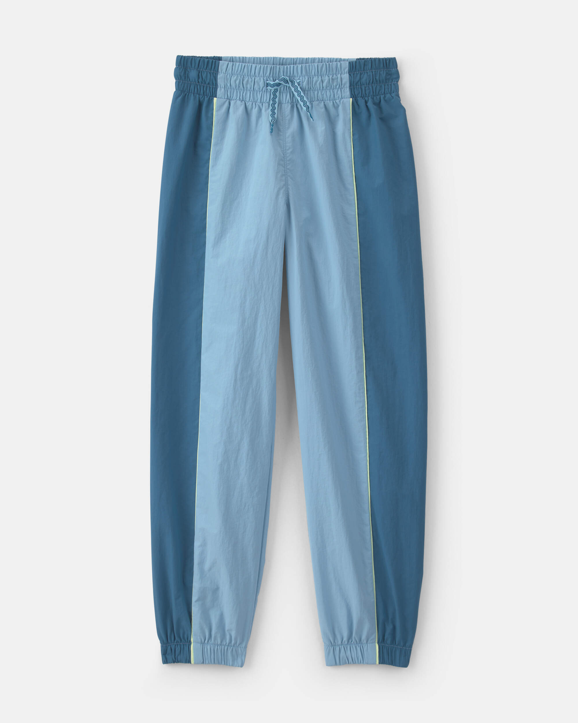 Girls Striped Drawstring Joggers - Blue