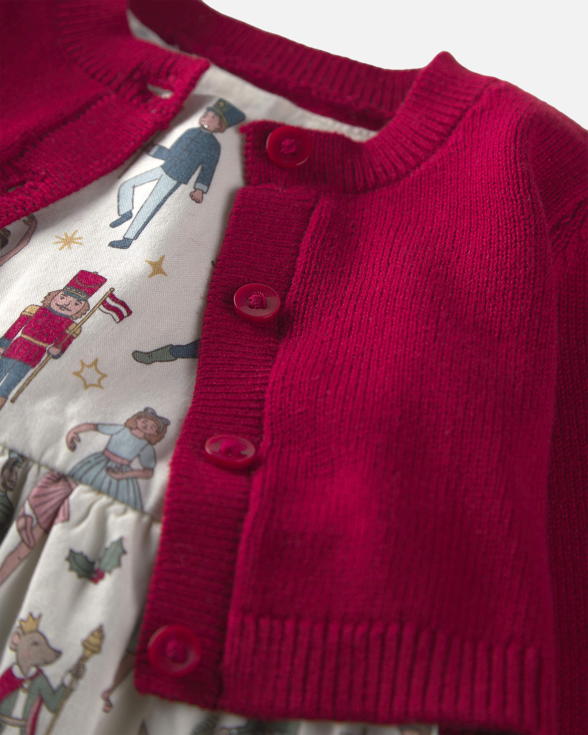 Baby Girl 2-Piece Organic Cotton Cardigan Dress Set Nutcracker