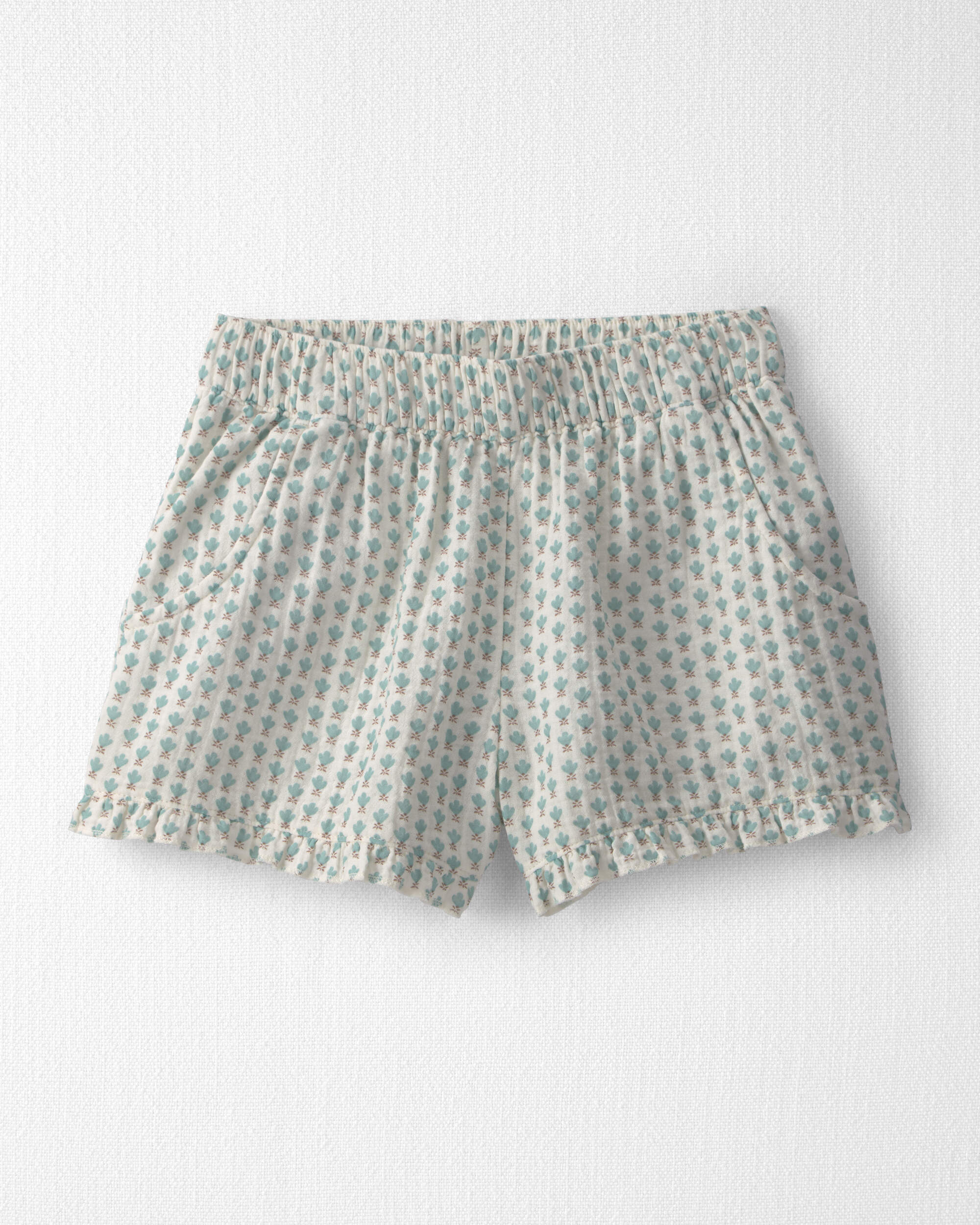 Girls 2-Piece Organic Cotton Gauze Top & Short Set Floral