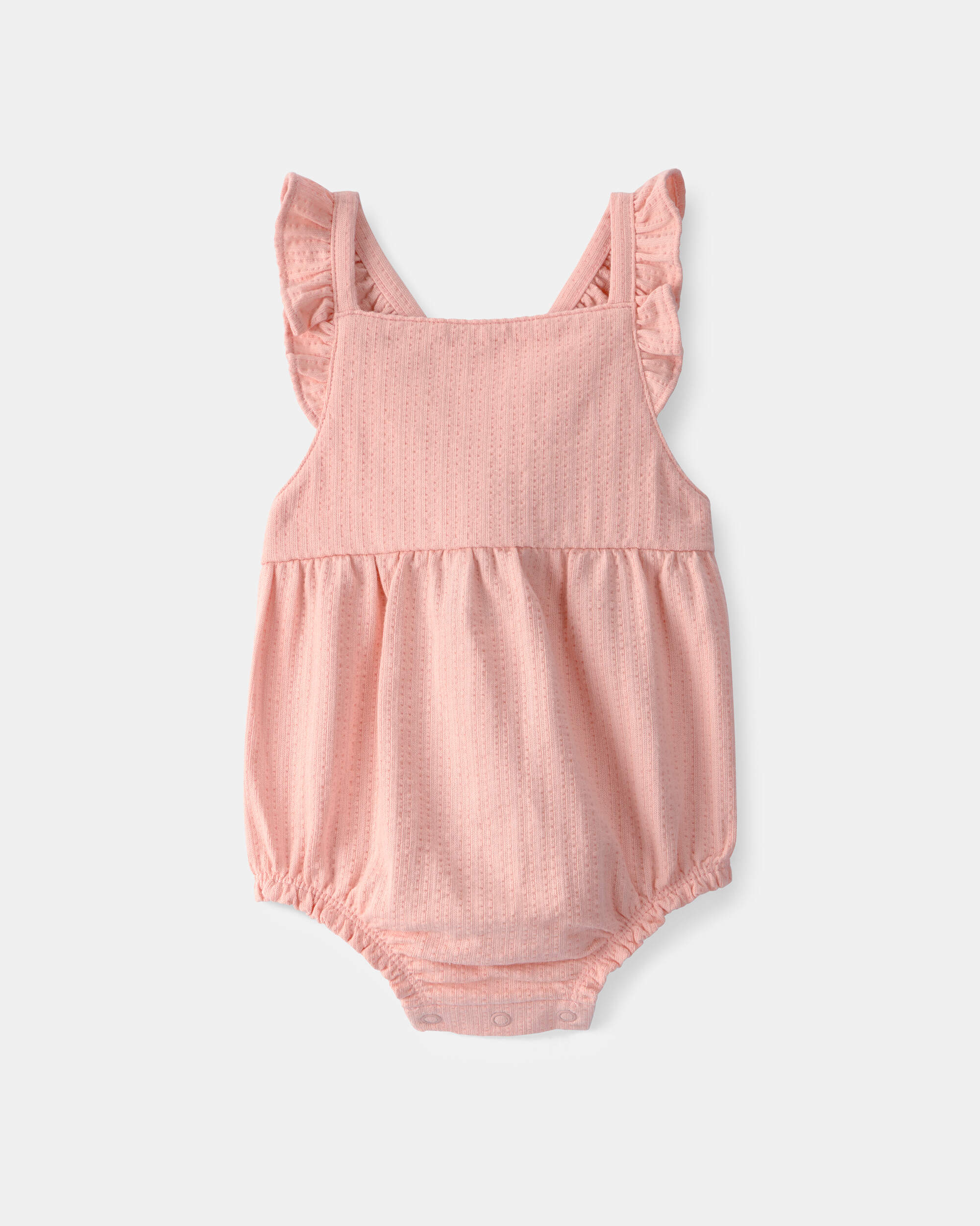 Baby Girl Solid Sleeveless Romper - Blush