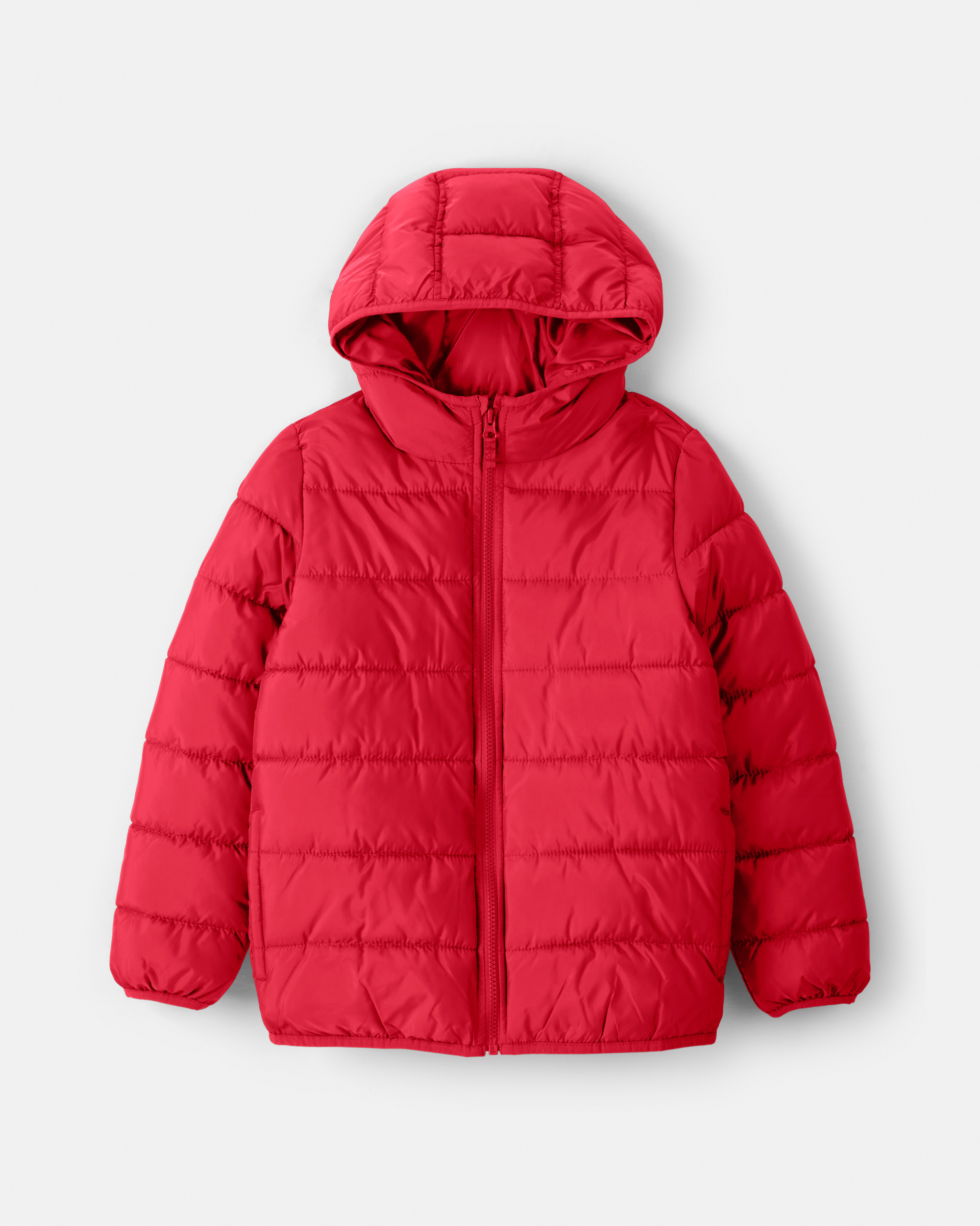 Boys Midweight Packable Puffer - Red