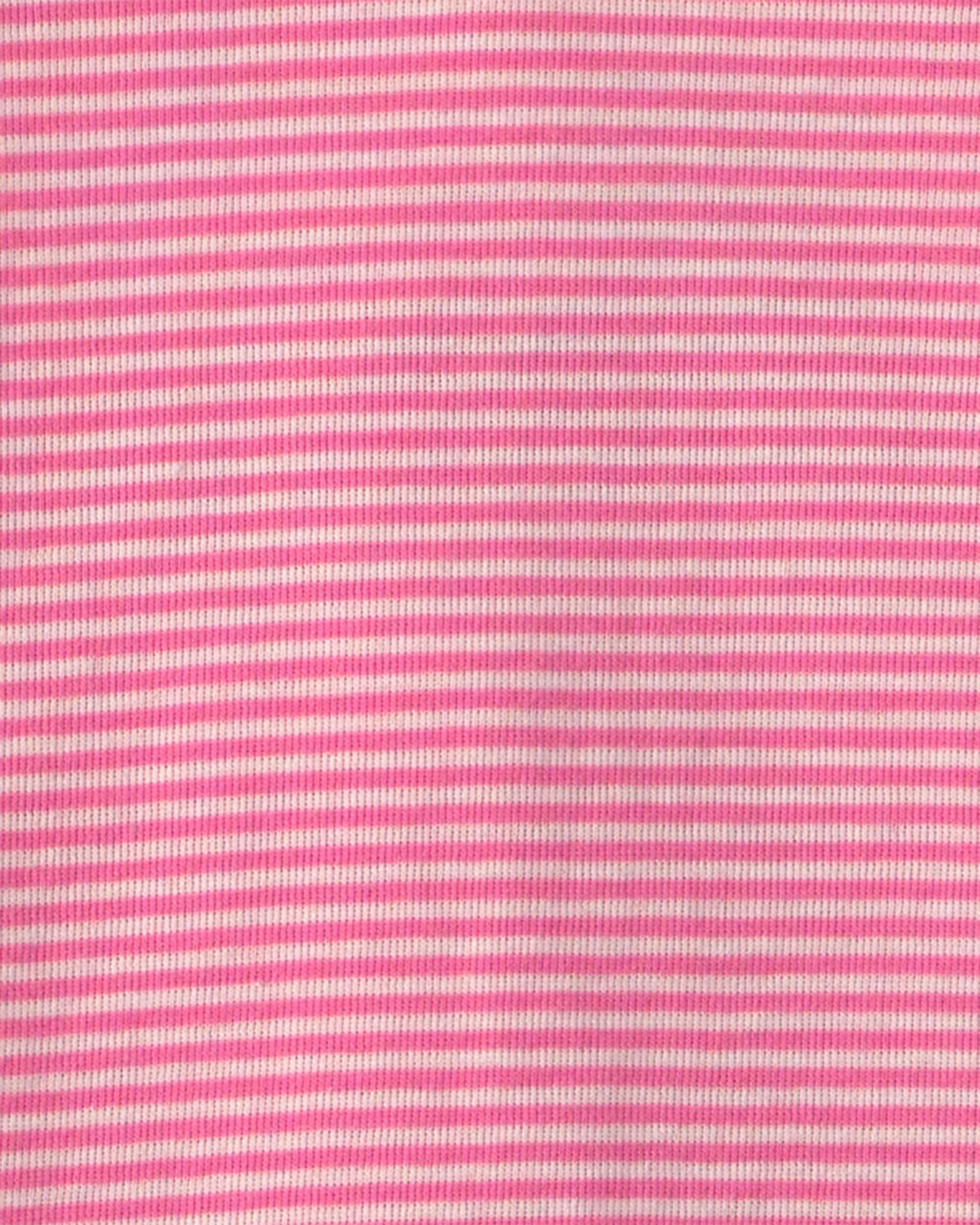 Baby Girl 4-Piece Pets 100% Cotton Snug Fit Pyjama Set - Pink/Cream