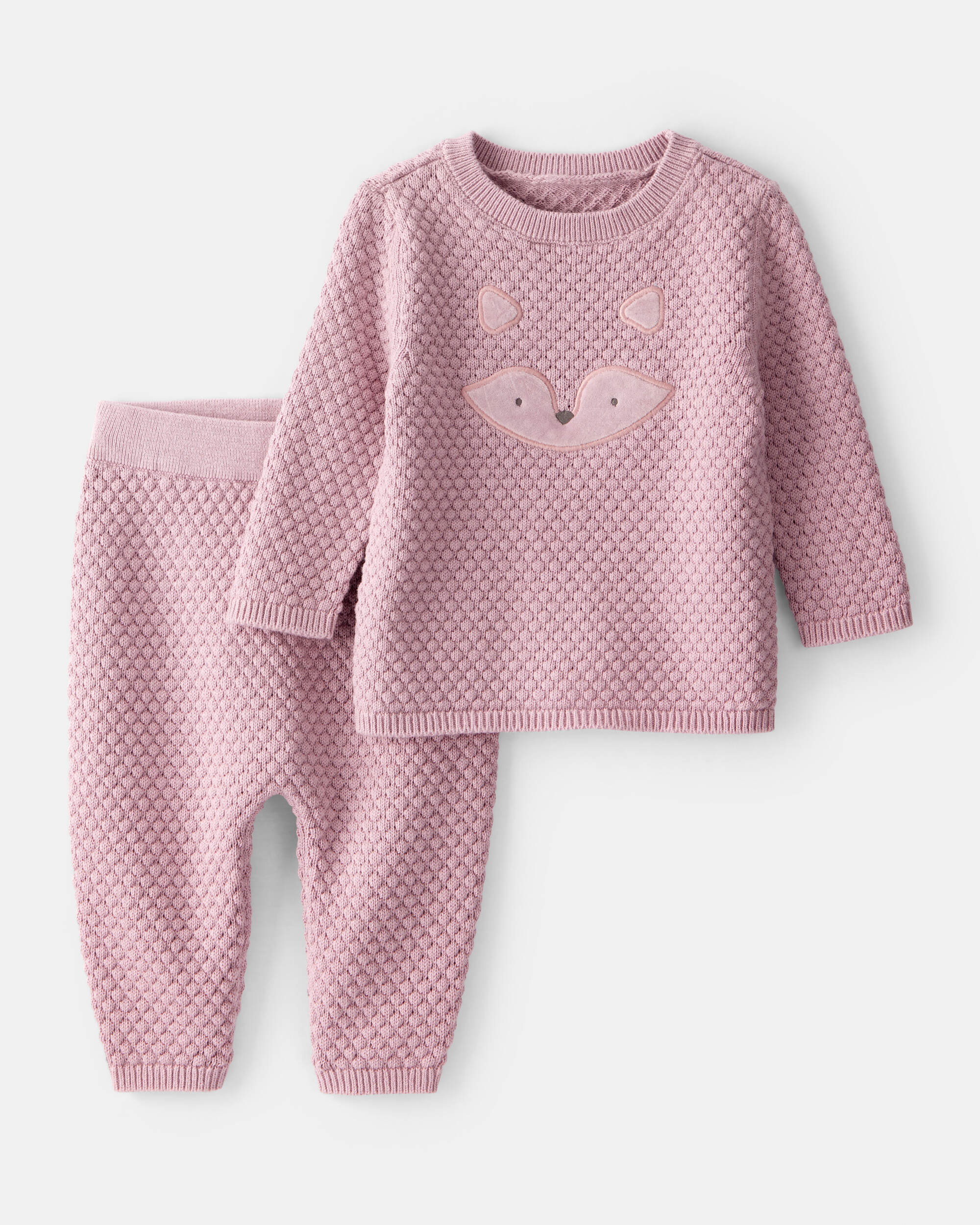 Baby Girl Cotton Long-Sleeve Tee & Pant Set - Pink