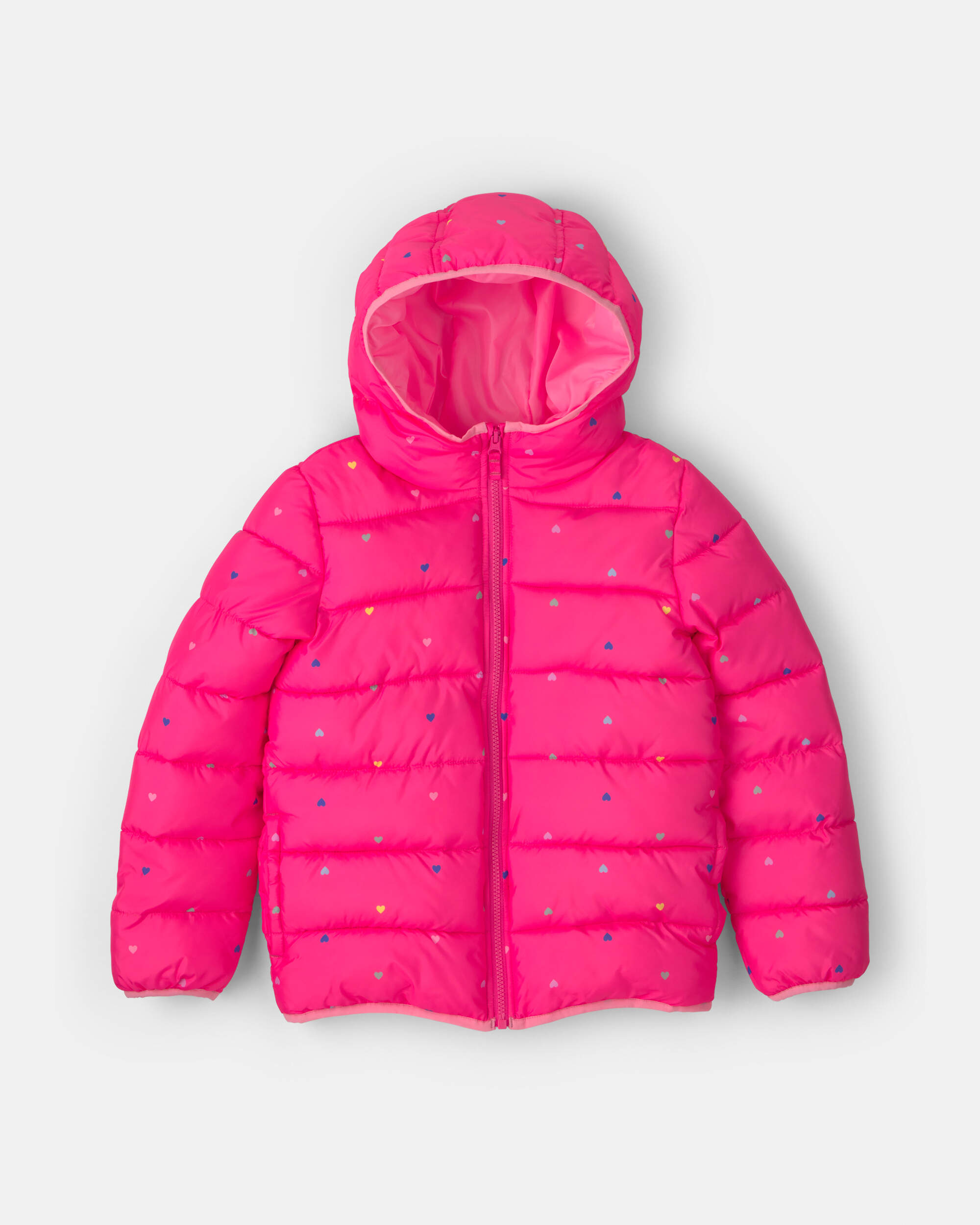 Girls Midweight Packable Puffer- Pink