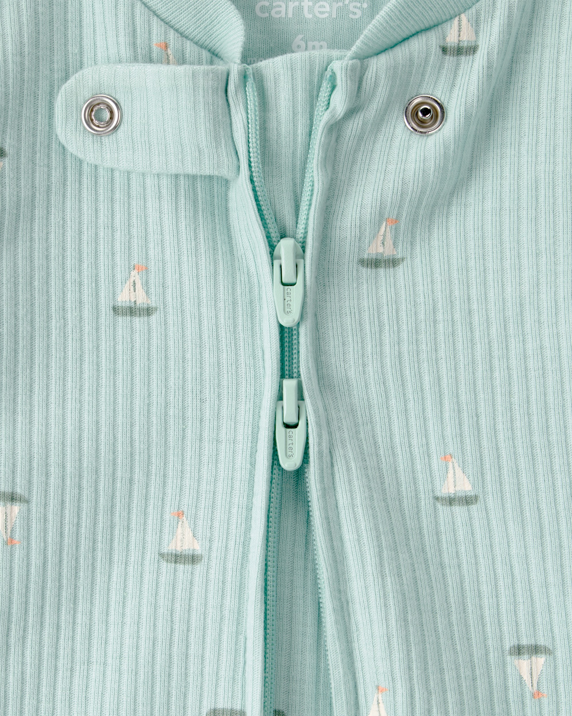 Baby Boy Sailboat 2-Way Zip Sleeper - Green