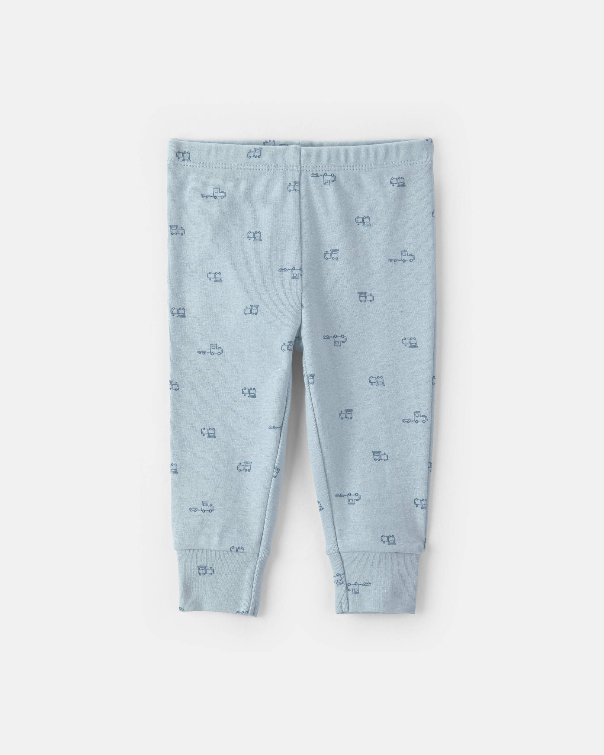 Baby Boy 3-Piece Train Long-Sleeve Bodysuit & Pant Set - Blue/Cream