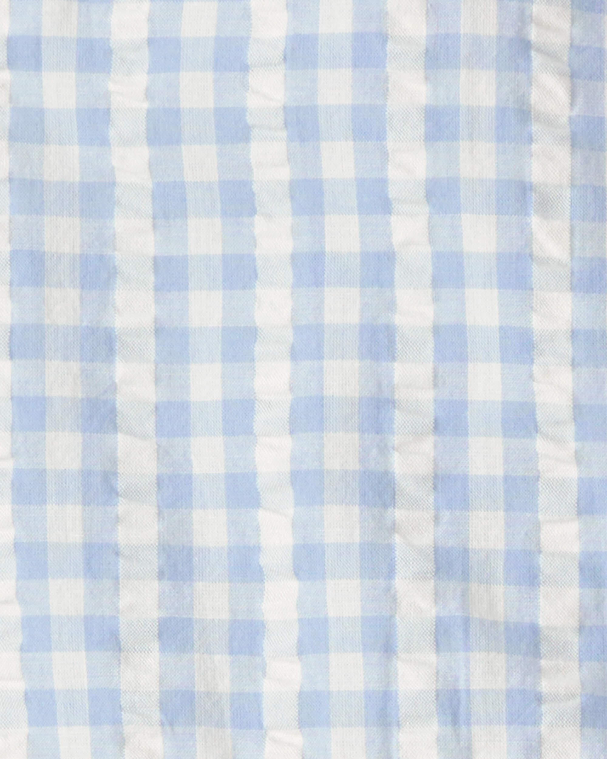 Girls Seersucker Dress Made with Organic Cotton