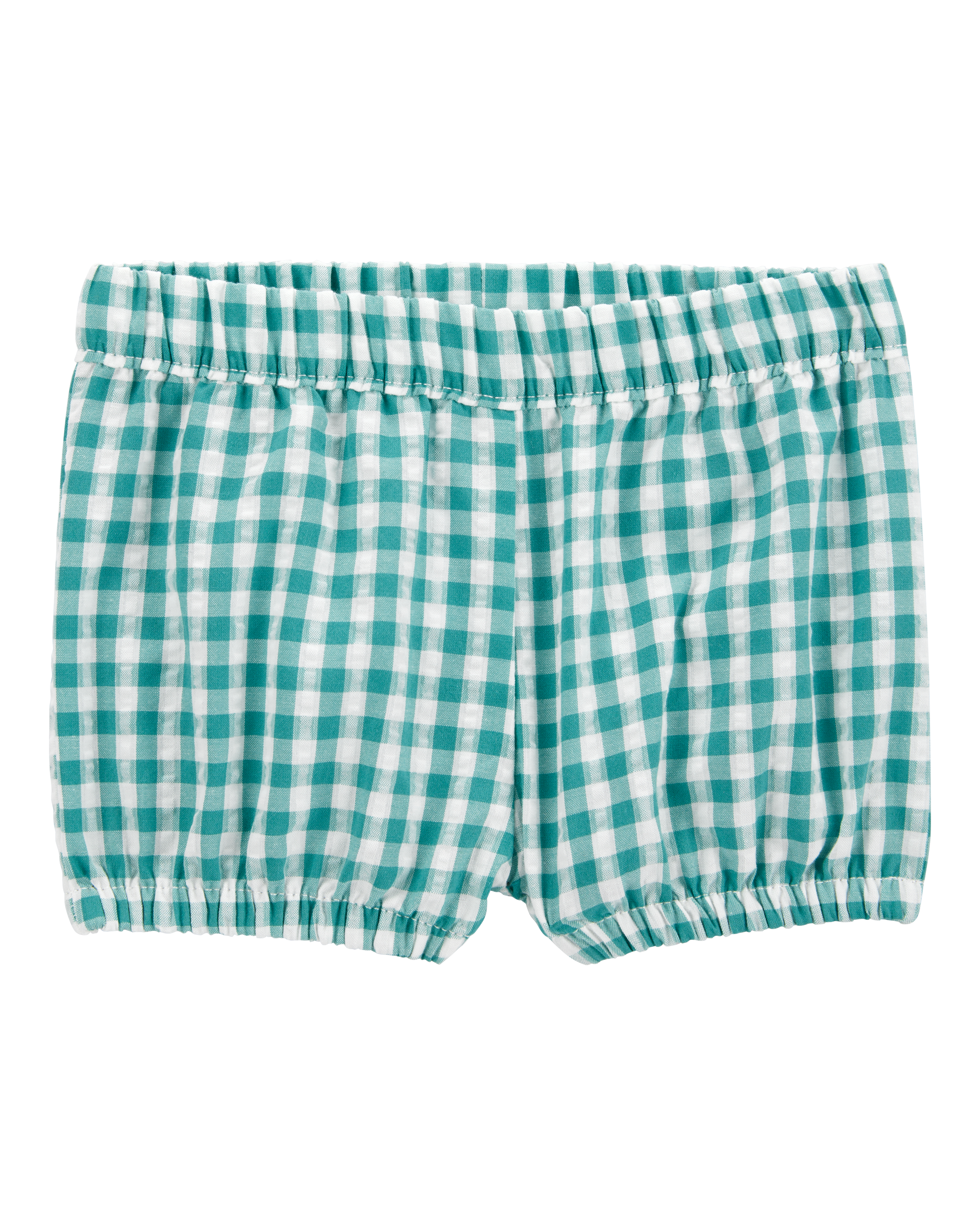 Baby Girl 3-Piece Gingham Outfit Set - Green/Grey