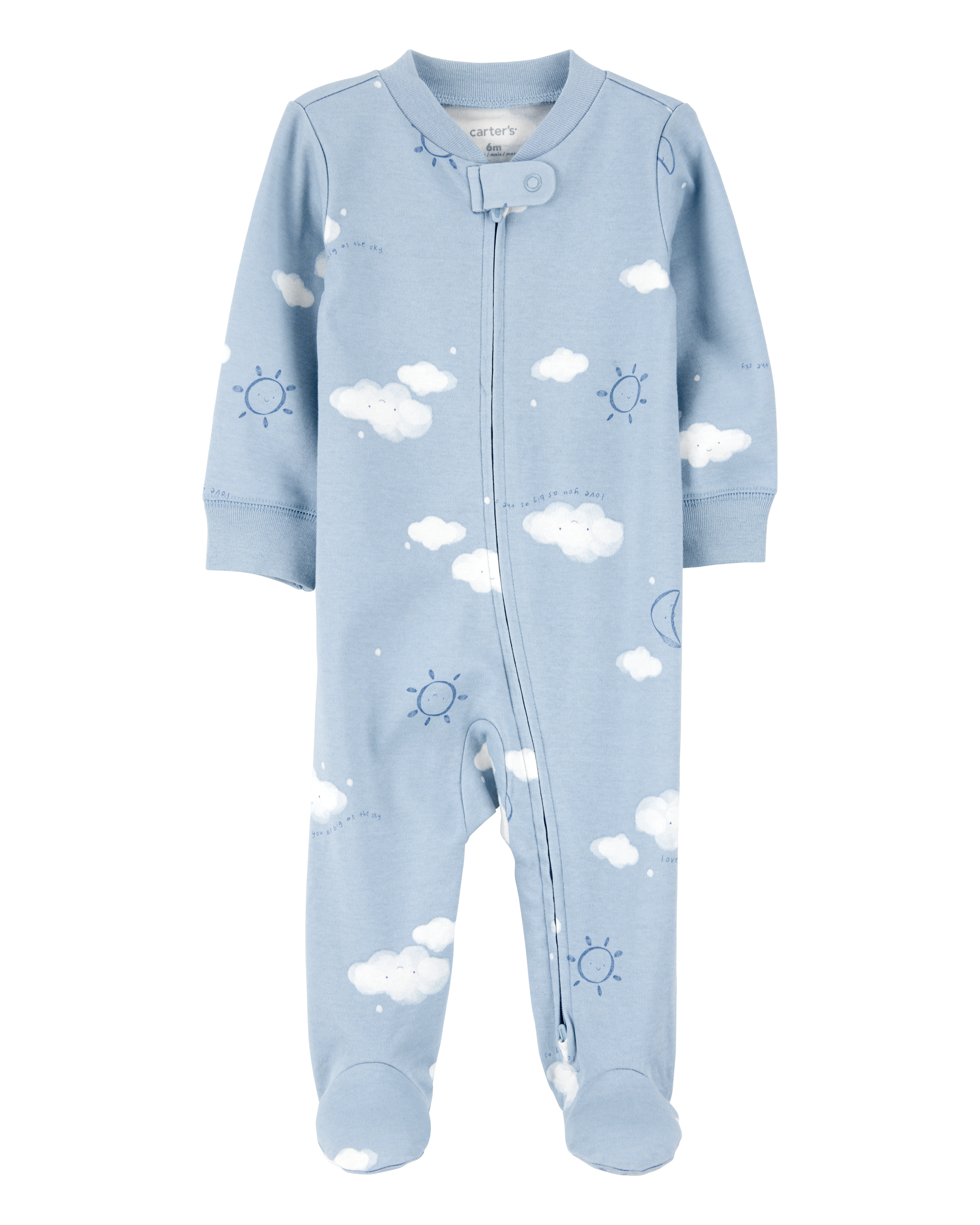 Baby Cloud Print 2-Way Zip Cotton Sleeper