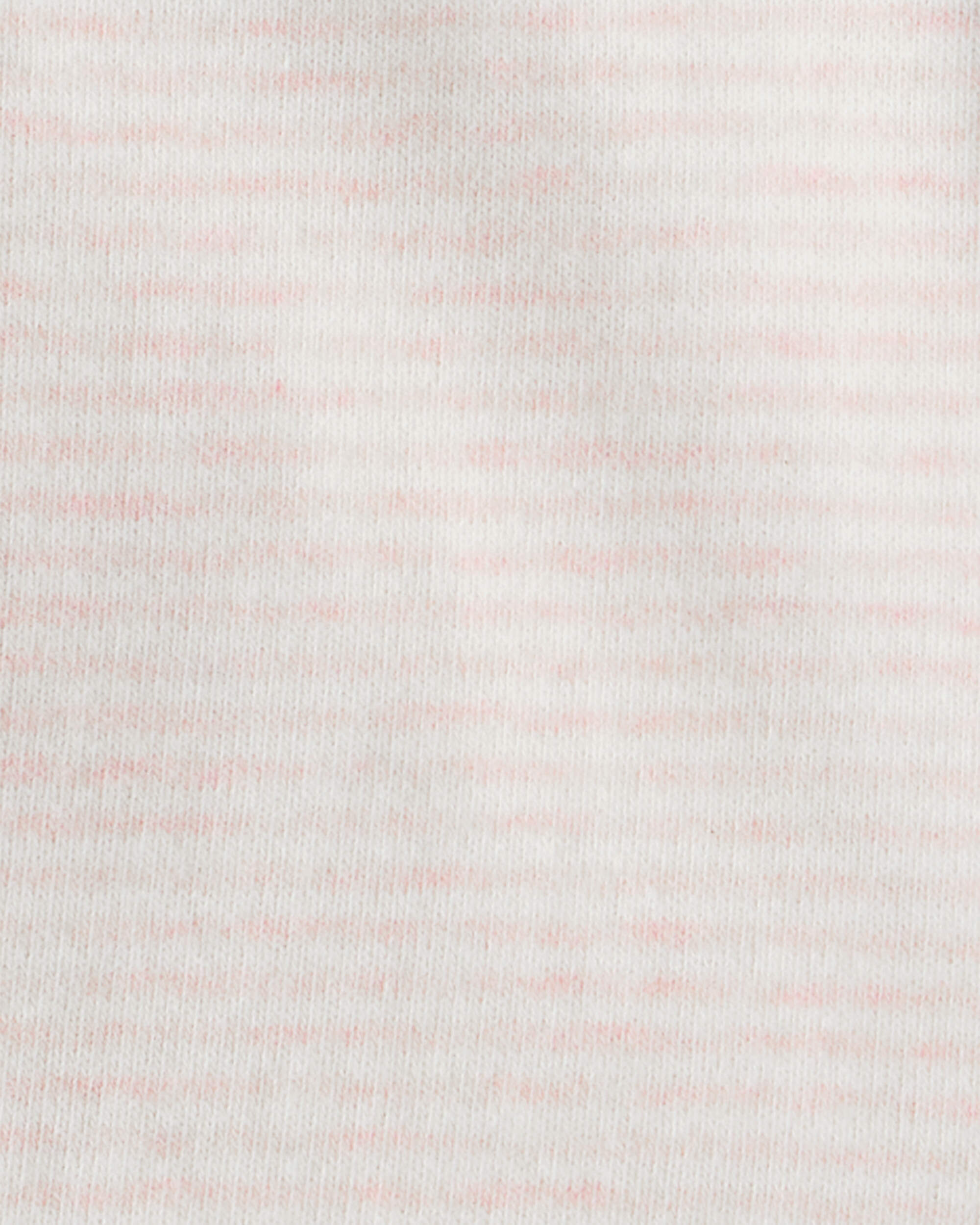 Baby Girl Striped Flutter-Sleeve Long-Sleeve Top - Pink/Cream