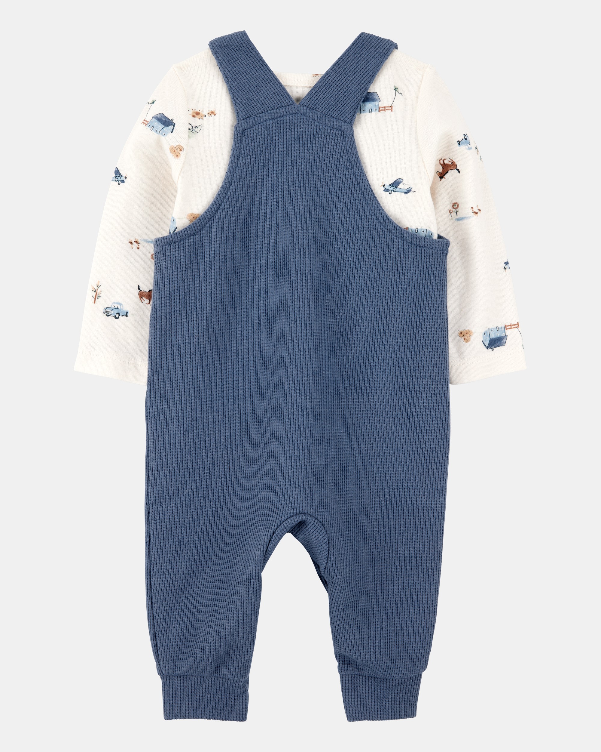 Baby Boy 2-Piece Long-Sleeve Tee & Thermal Coverall Set