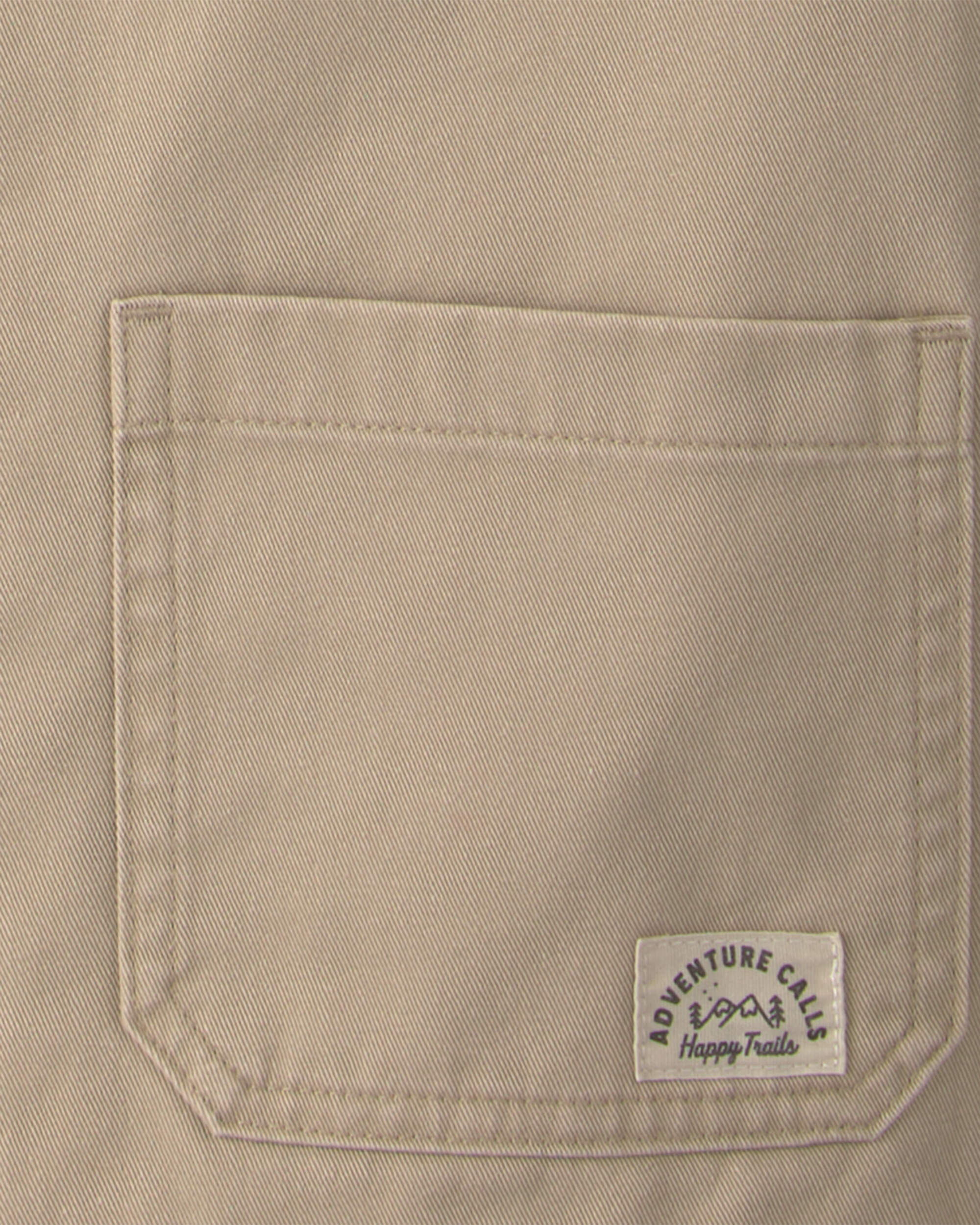 Kids Organic Cotton Twill Barn Jacket - Khaki