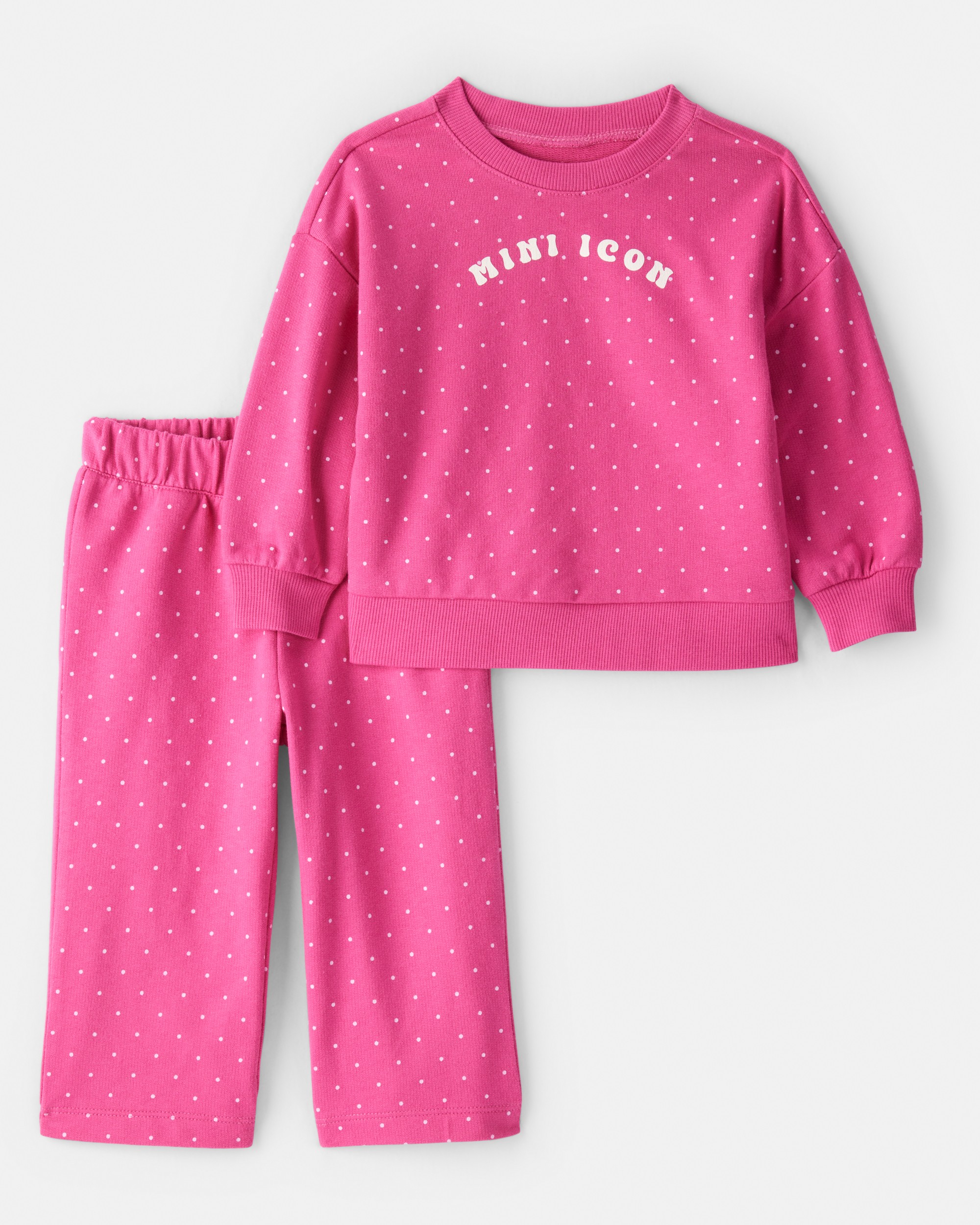 Baby Girl DayDream Fleece Mini Icon Pullover & Pant Set - Pink