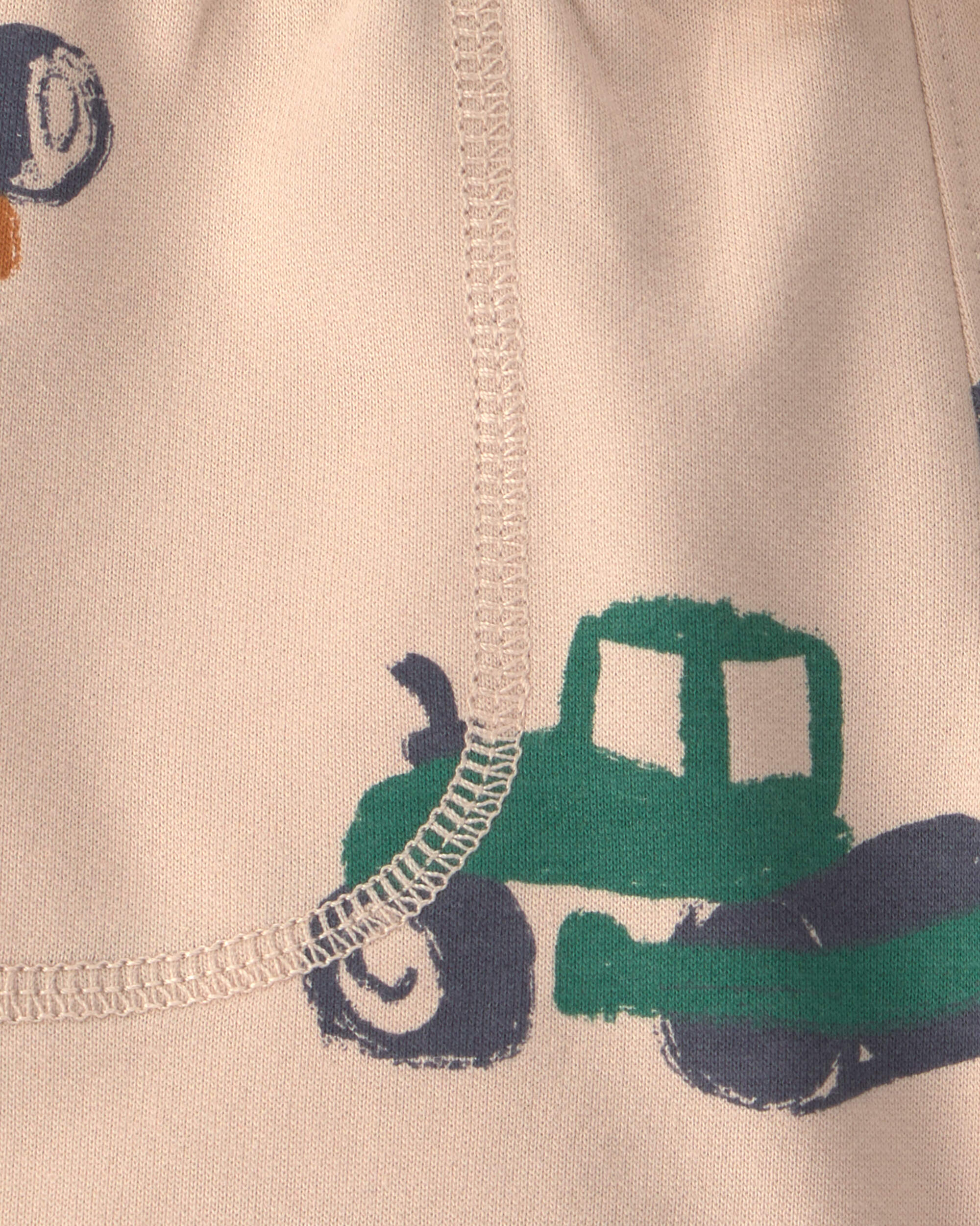 Toddler Boy Construction French Terry Shorts - Tan