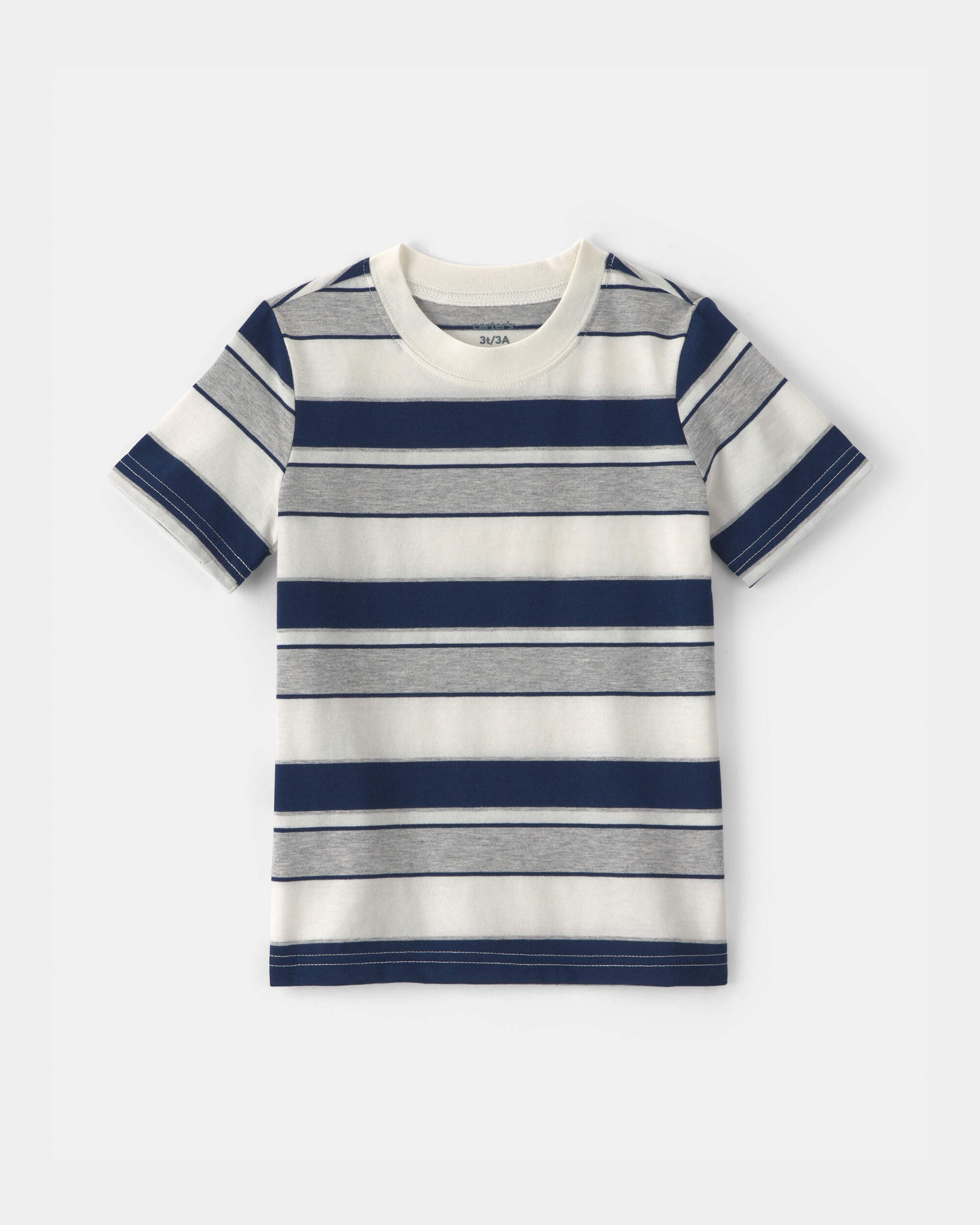 Toddler Boy Striped Short-Sleeve T-Shirt - Blue/Grey