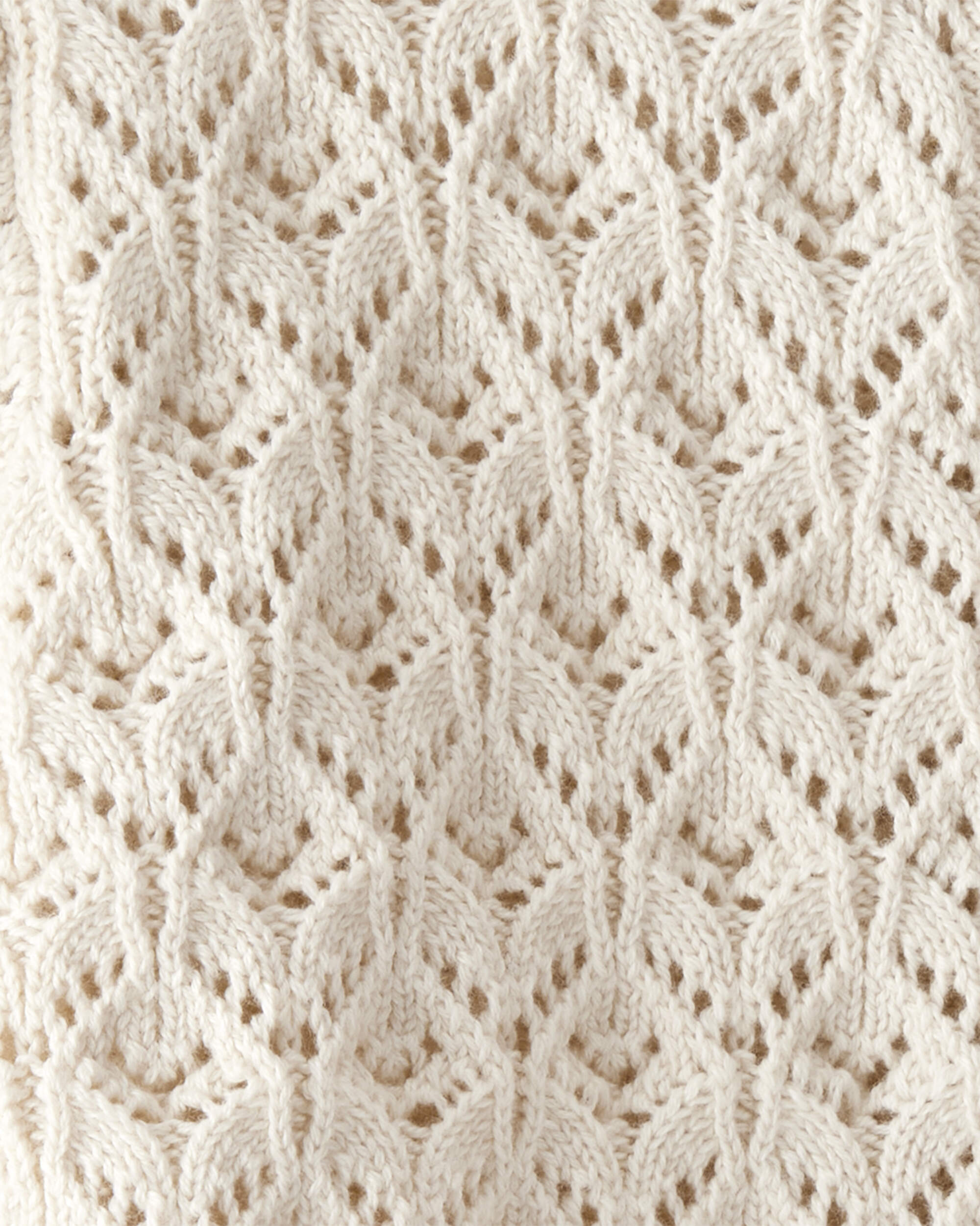 Toddler Girl Organic Cotton Pointelle Sweater Knit Cardigan