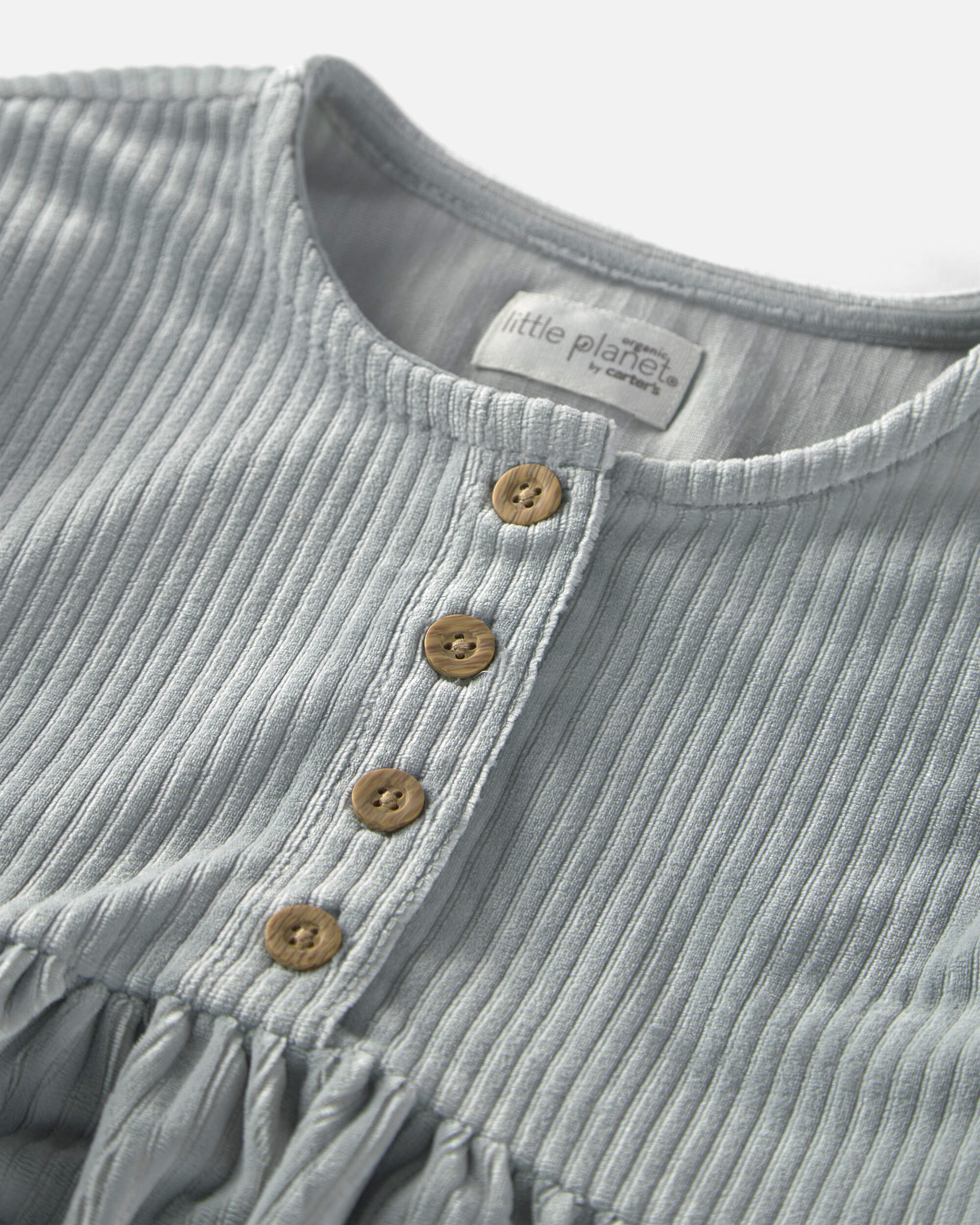 Baby Girl Recycled Ribbed Velour Dress