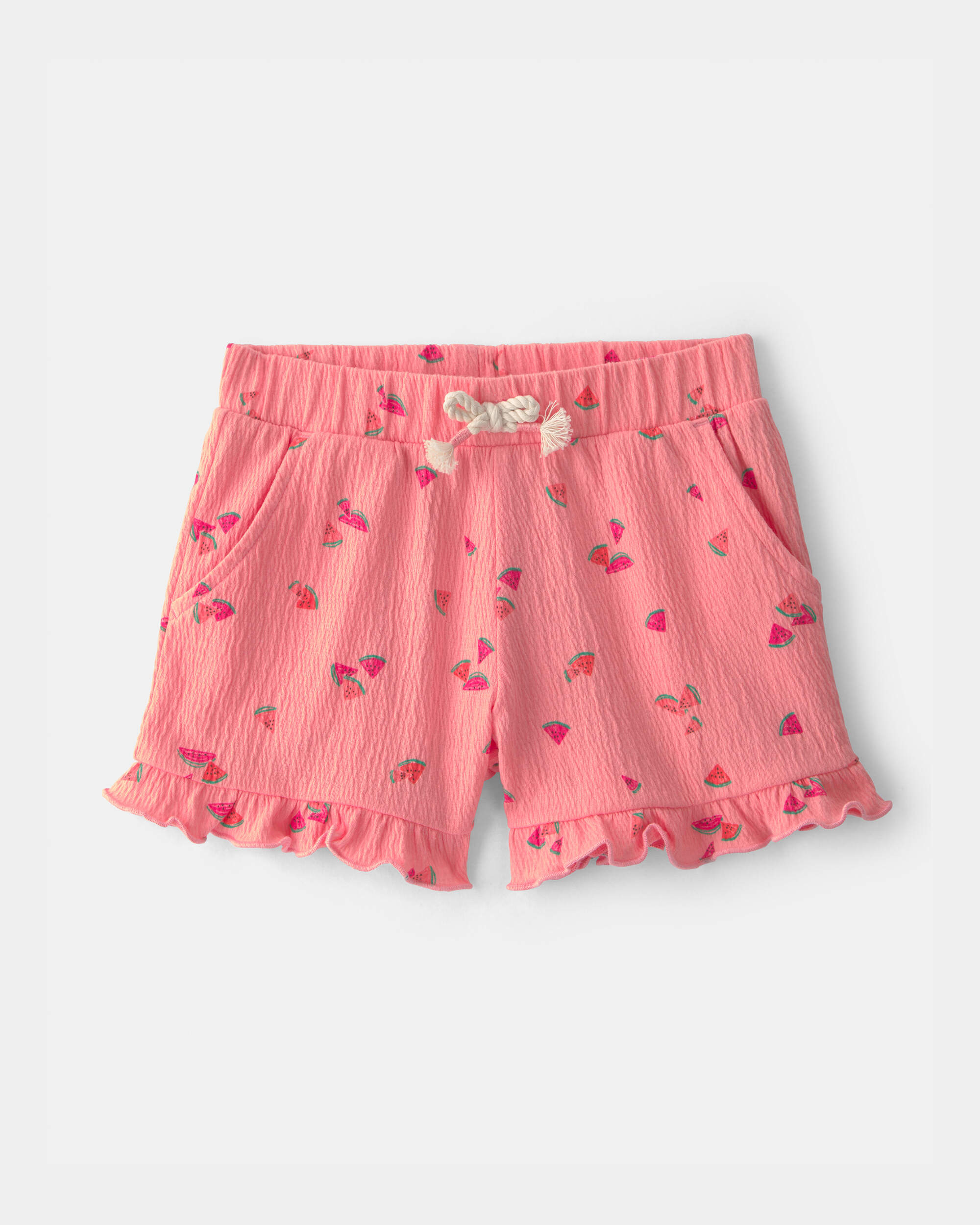 Toddler Girl Ruffle-Trim Watermelon Shorts - Pink