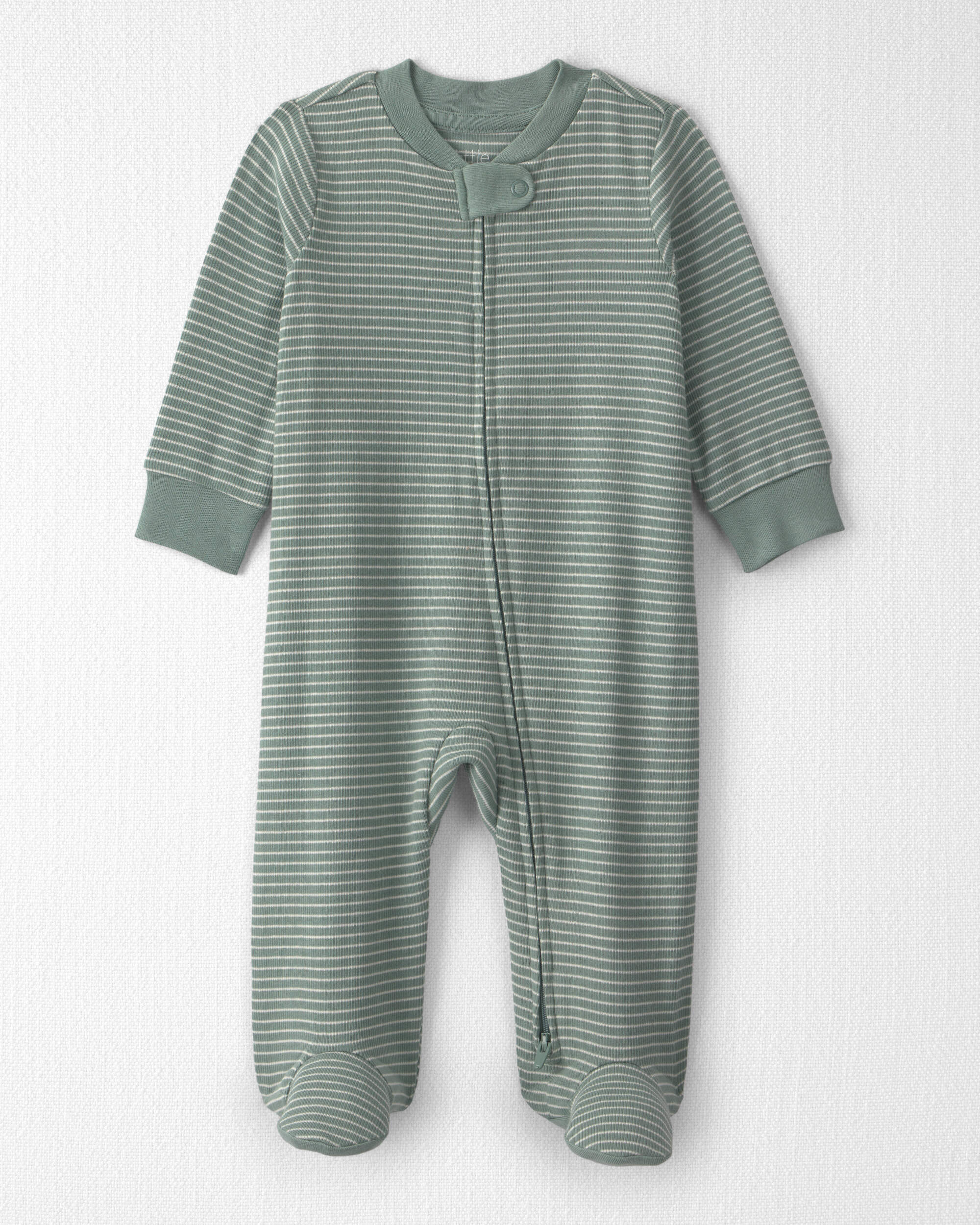Baby Organic Cotton Ribbed Sleeper Stripes