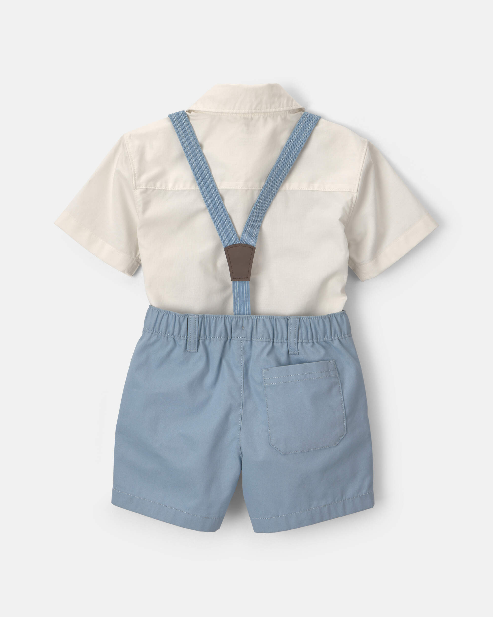 Baby Boy 2-Piece Short-Sleeve Top & Short Set - Blue/Cream