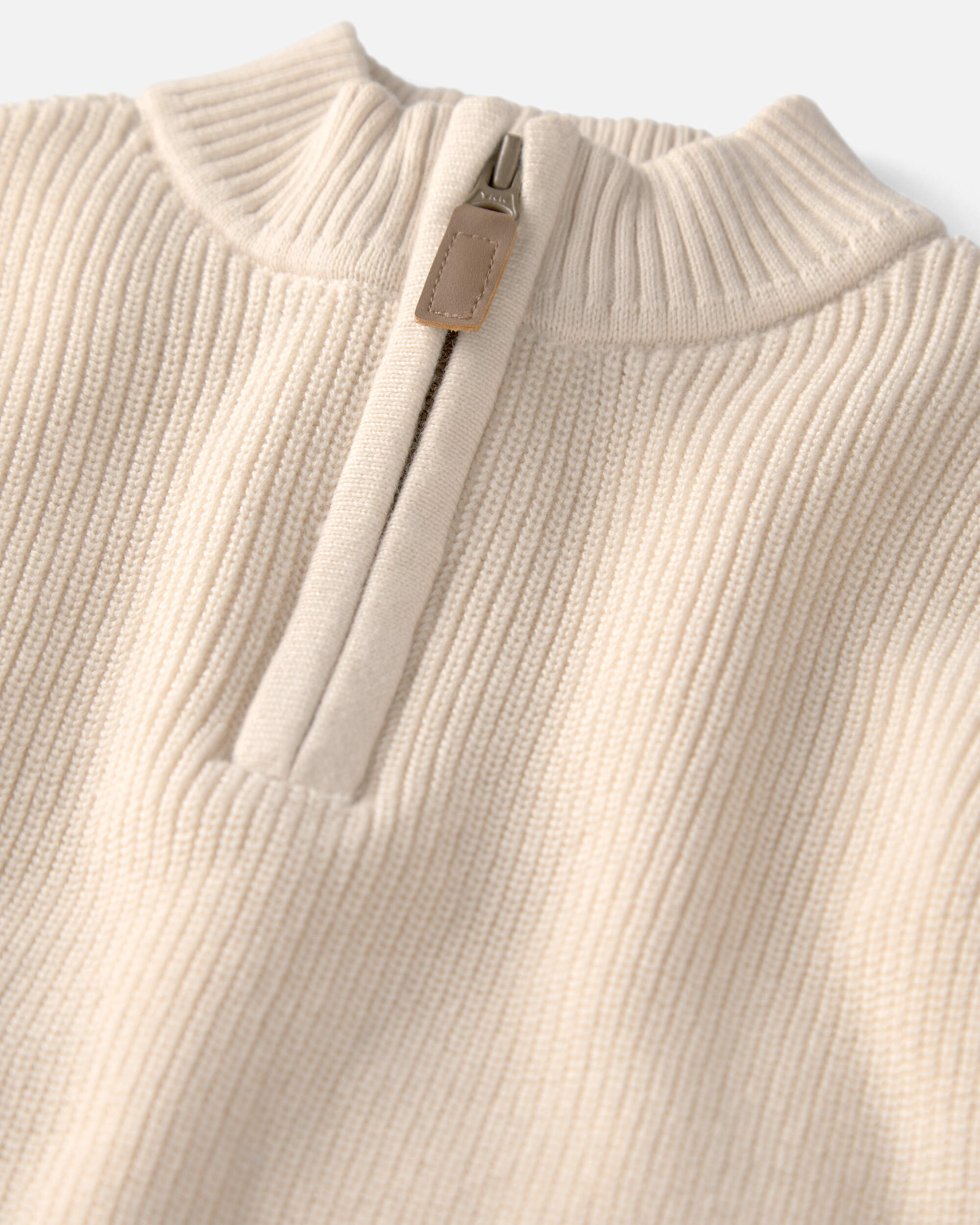 Kids Organic Cotton Zip-Up Jacket Cream